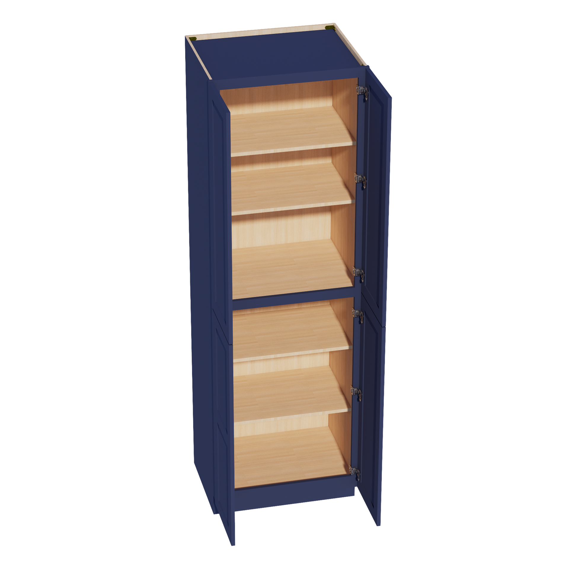TP3096-SB  Tall Shelf Pantry Cabinet 2 Door & 6 Sheleves - Shaker Style - Blue   30" W x 96"H x 24"D