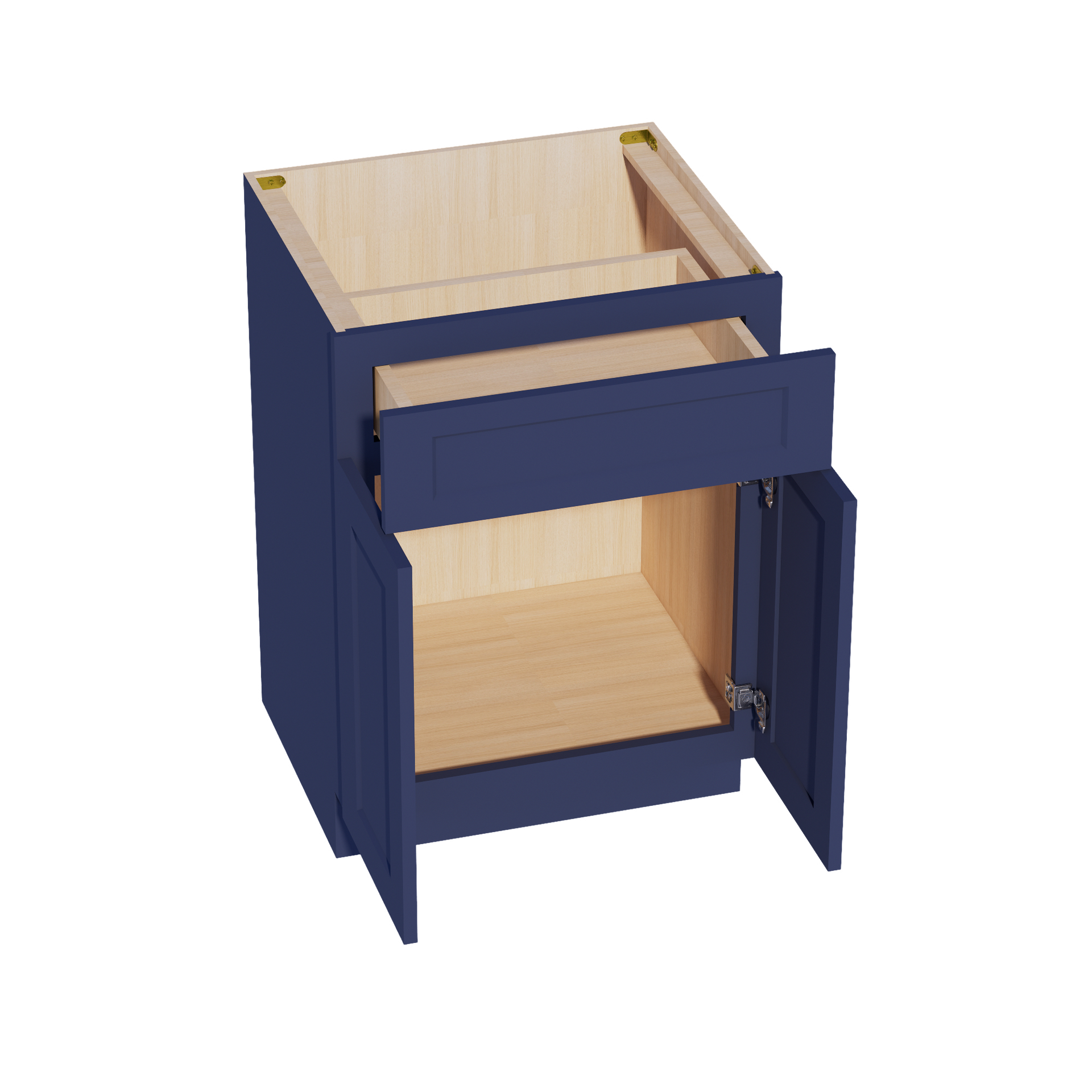 VB2421-SB  Vanity Base Cabinet 2 Doors & 1 Drawer - Shaker Style - Blue   24"W x 34-1/2"H x 24"D