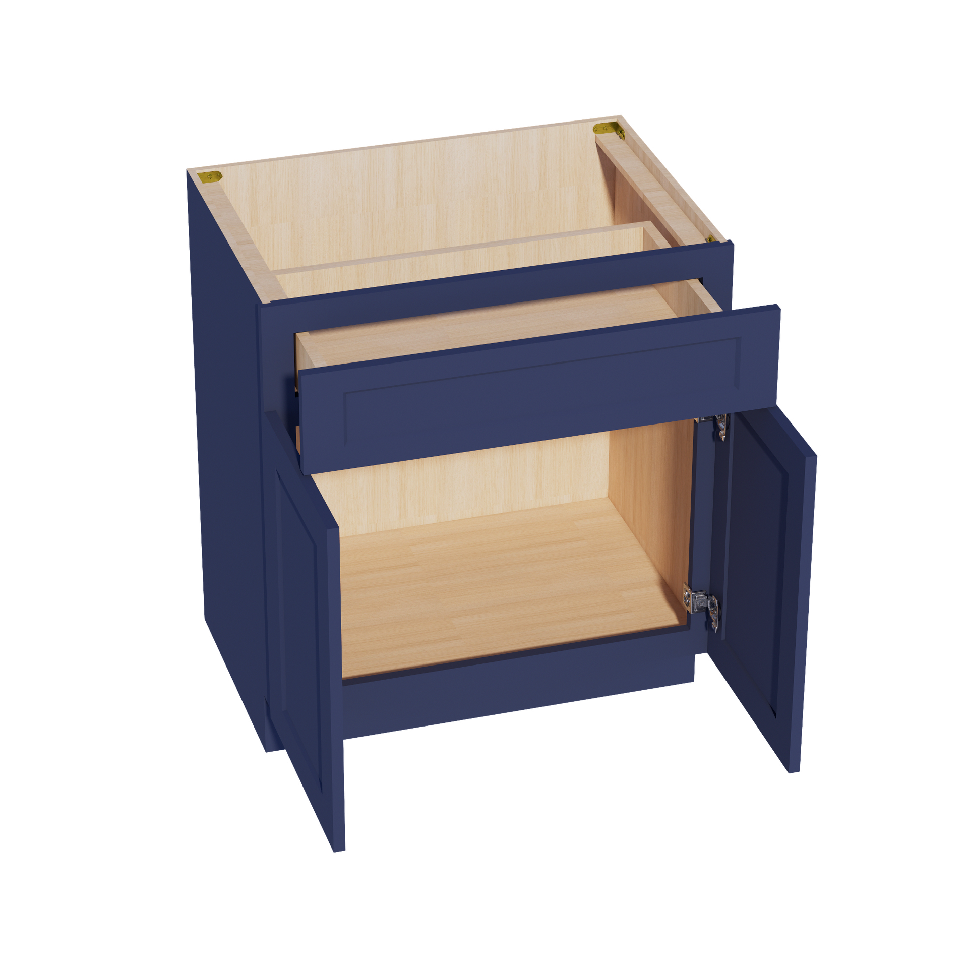 VB3021-SB  Vanity Base Cabinet 2 Doors & 1 Drawer - Shaker Style - Blue   30"W x 34-1/2"H x 24"D