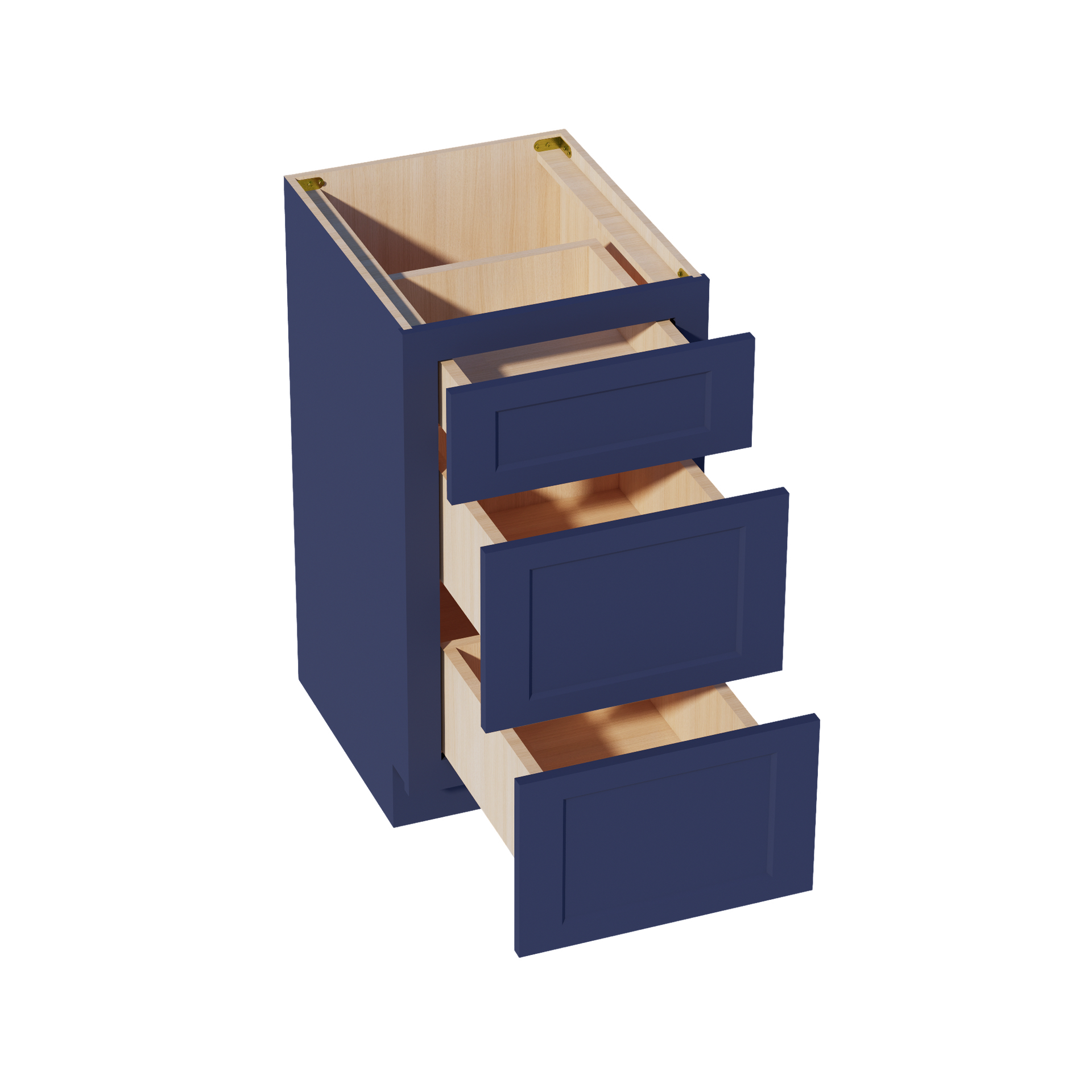 VDB1821-SB  Vanity Base Cabinet 3 Drawers - Shaker Style - Blue   18"W x 34-1/2"H x 21"D