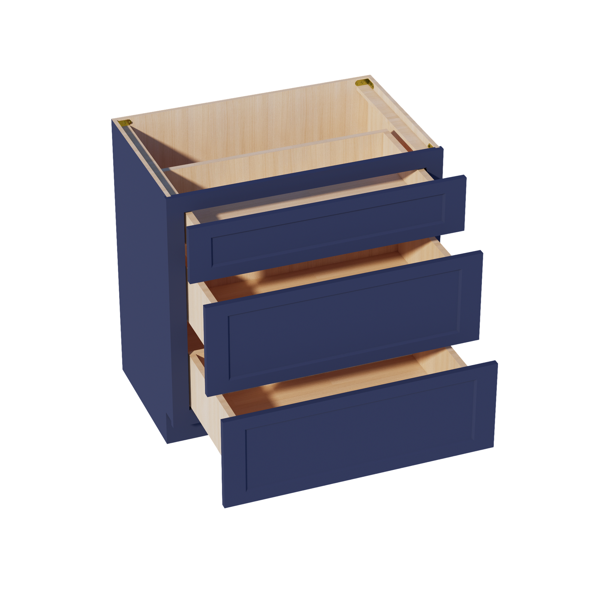 VDB3321-SB  Vanity Base Cabinet 3 Drawers - Shaker Style - Blue   33"W x 34-1/2"H x 21"D