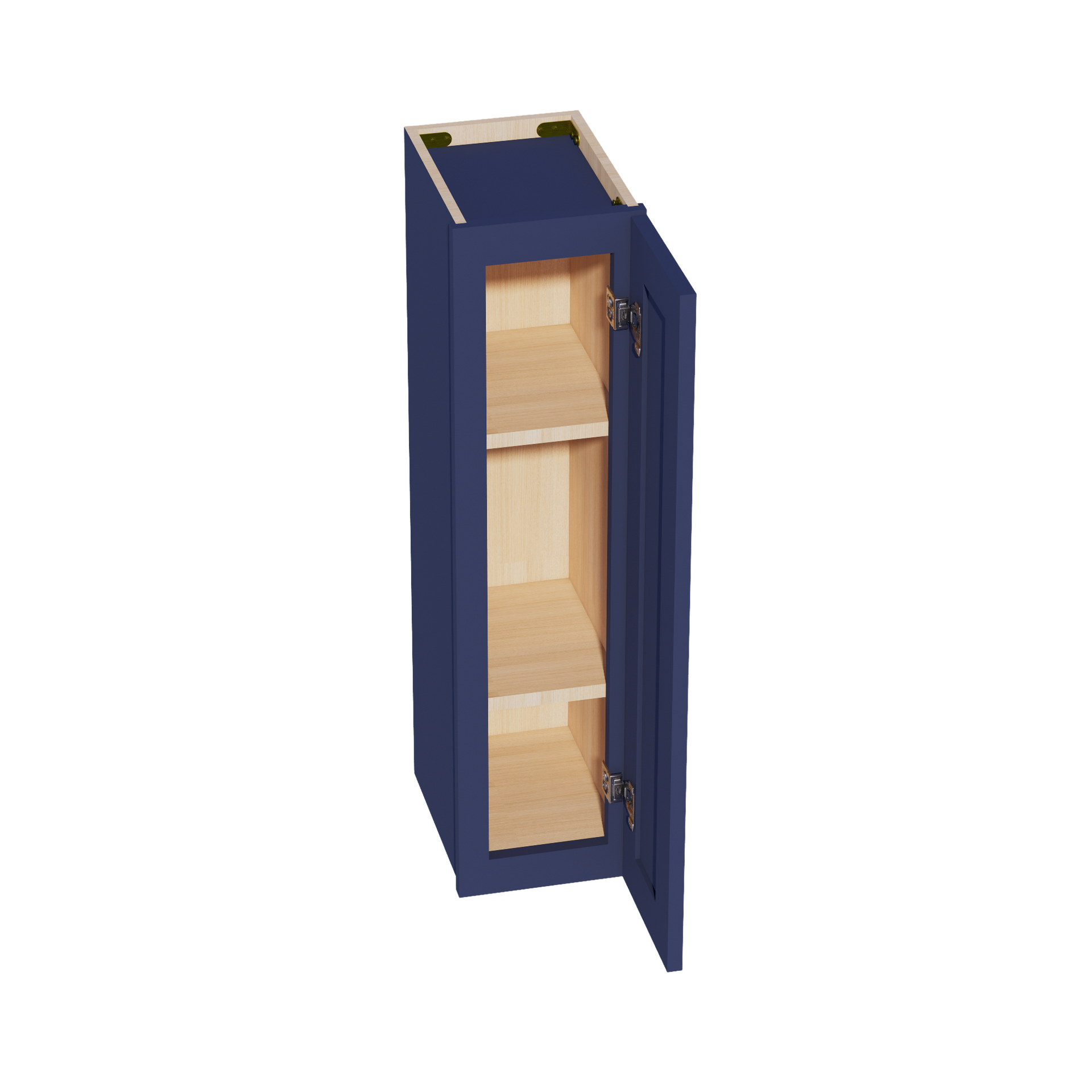 W0936-SB  Wall Cabinet 1 Door & 2 Shelves - Shaker Style - Blue   09"W x 36"H x 12"D