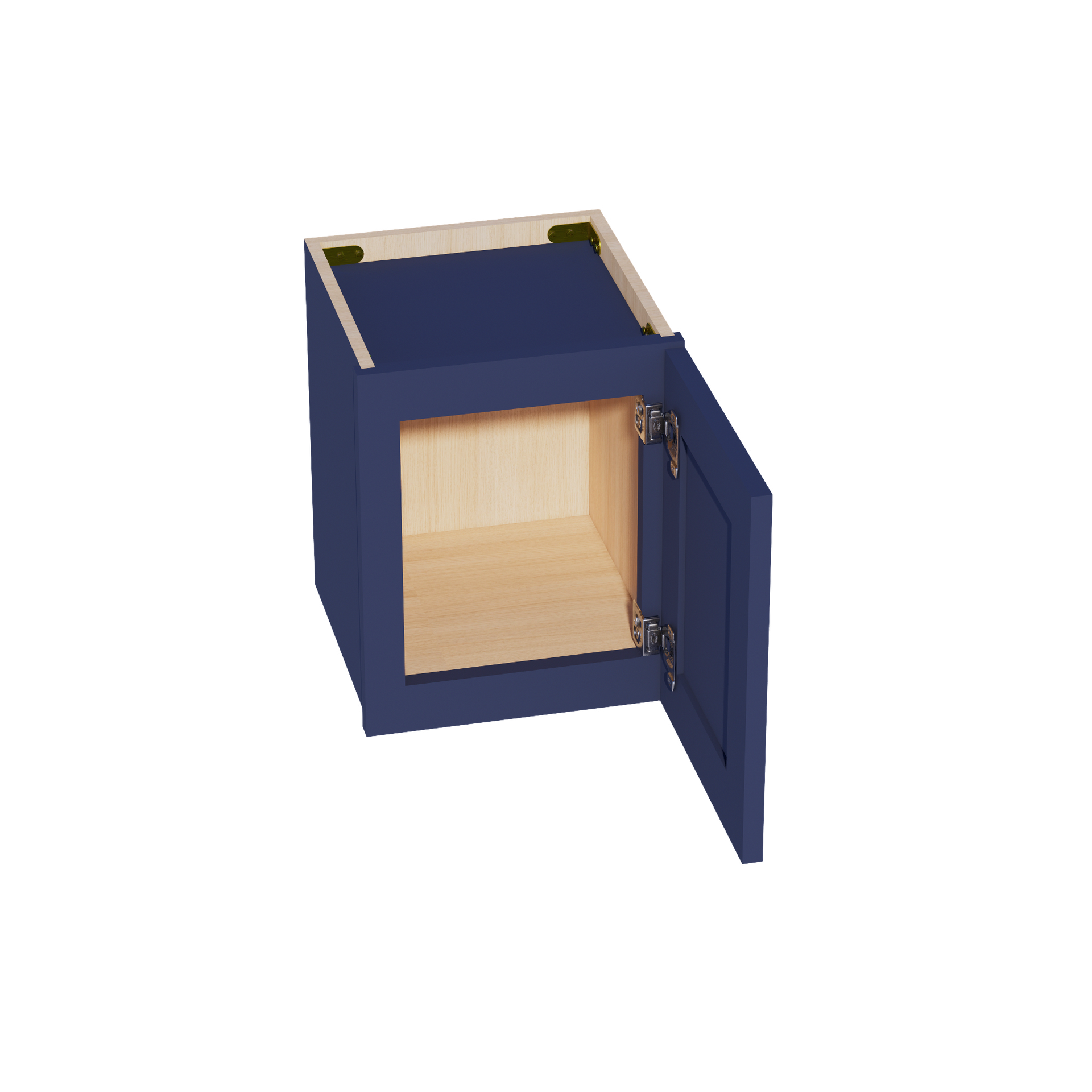 W1215-SB  Wall Cabinet 1 Door & 2 Shelves - Shaker Style - Blue   12"W x 15"H x 12"D