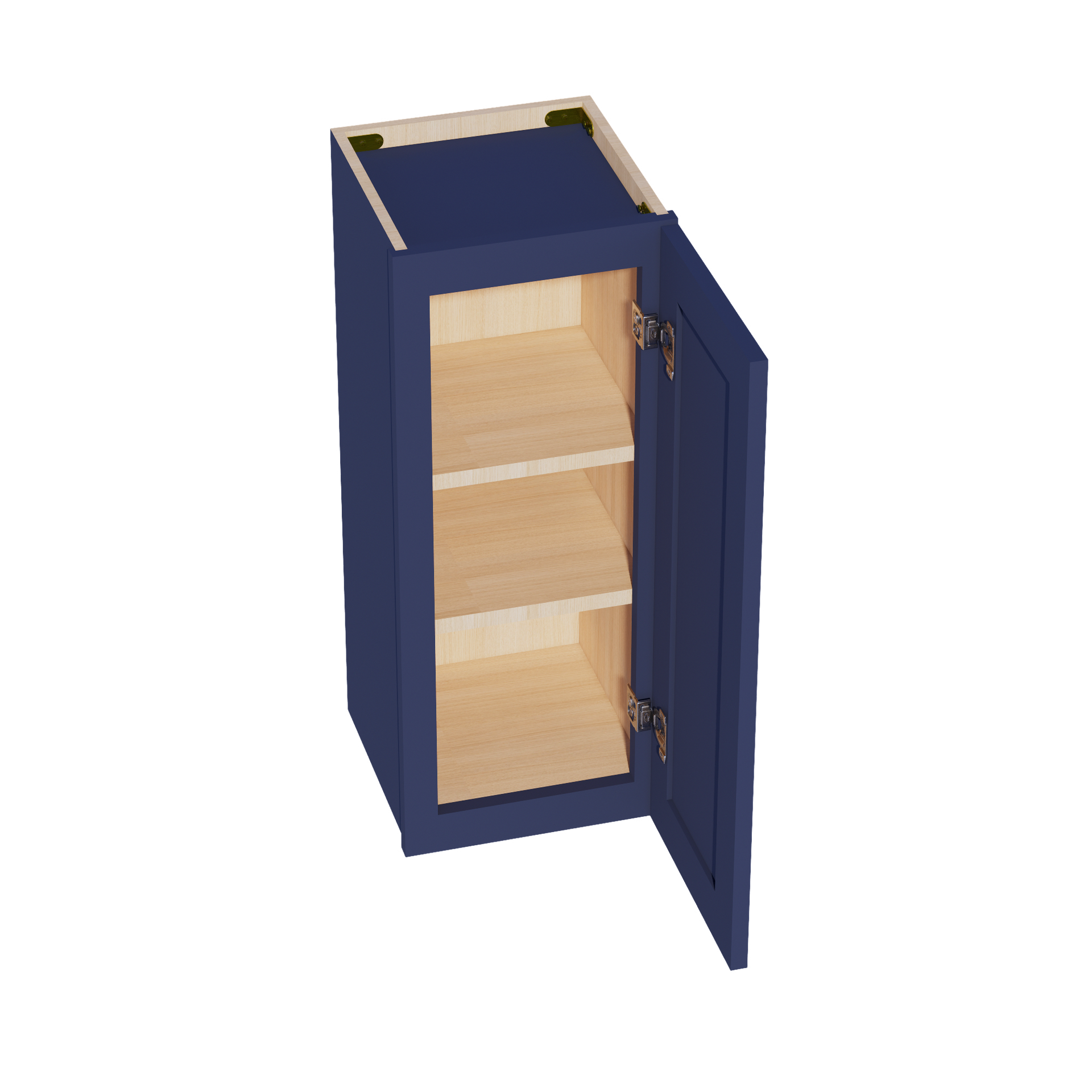 W1230-SB  Wall Cabinet 1 Door & 2 Shelves - Shaker Style - Blue   12"W x 30"H x 12"D