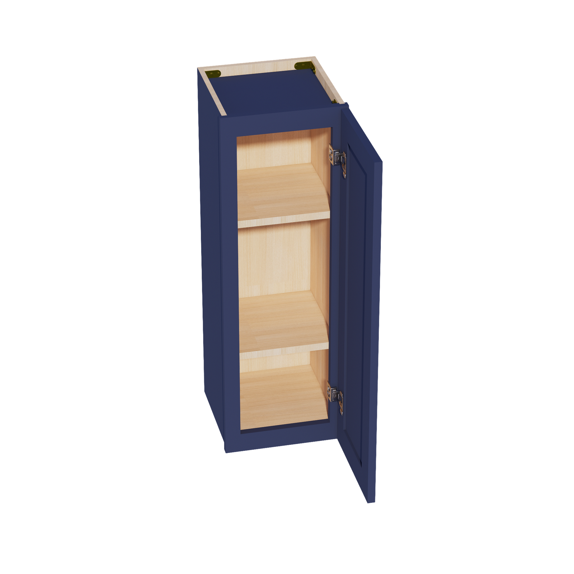 W1236-SB  Wall Cabinet 1 Door & 2 Shelves - Shaker Style - Blue   12"W x 36"H x 12"D
