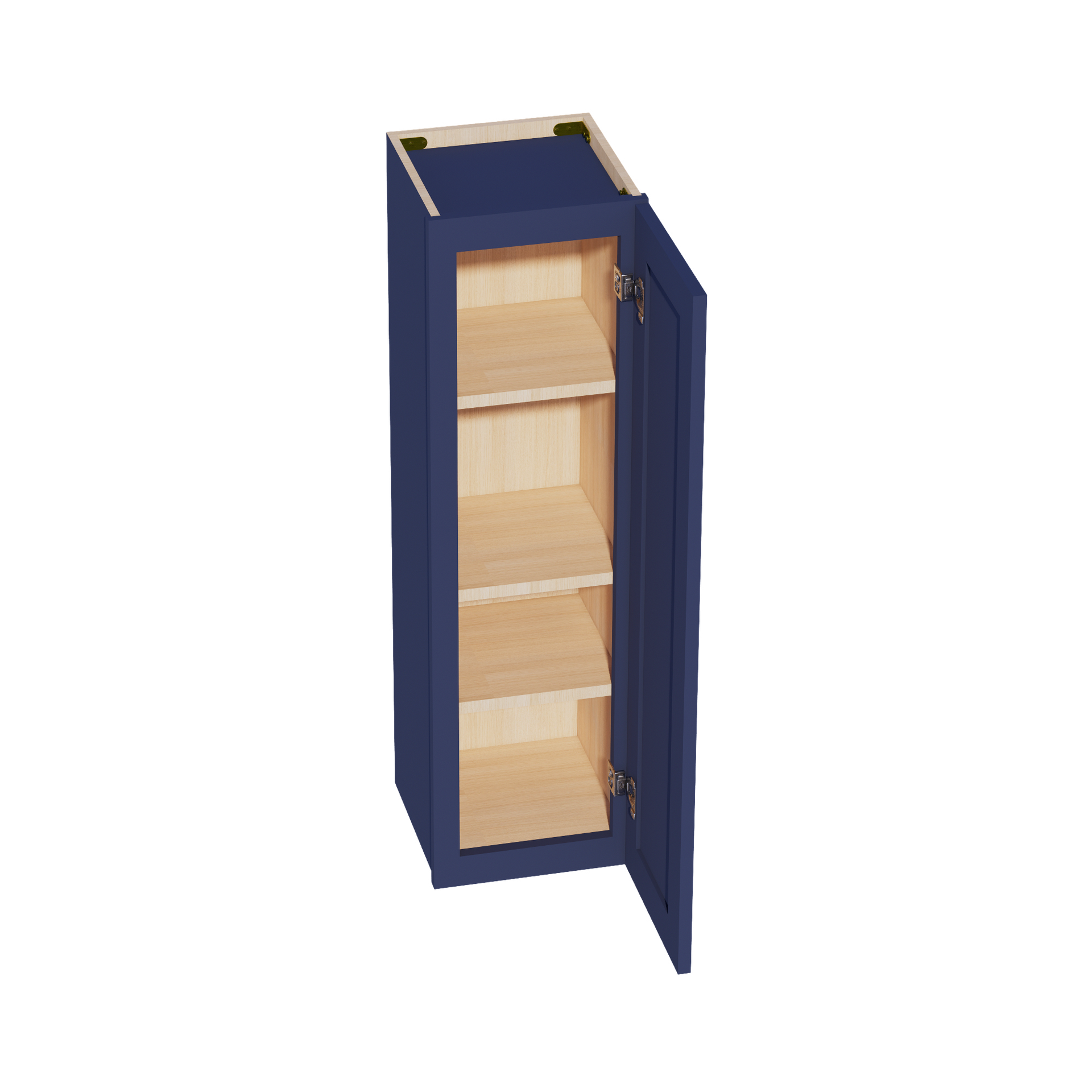 W1242-SB  Wall Cabinet 1 Door & 2 Shelves - Shaker Style - Blue   12"W x 42"H x 12"D