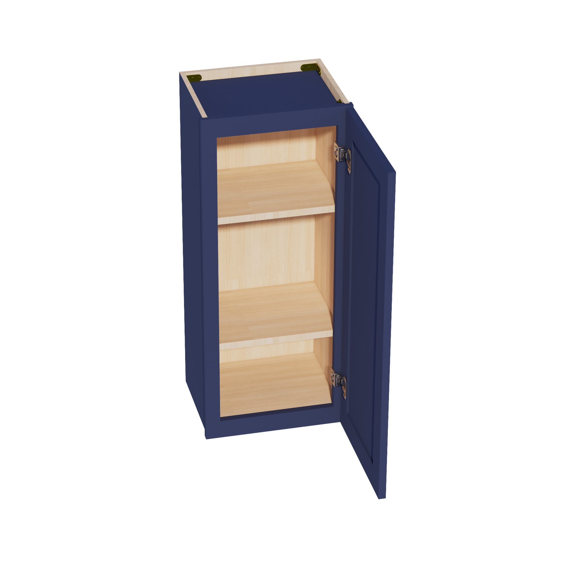 W1536-SB  Wall Cabinet 1 Door & 2 Shelves - Shaker Style - Blue   15"W x 36"H x 12"D