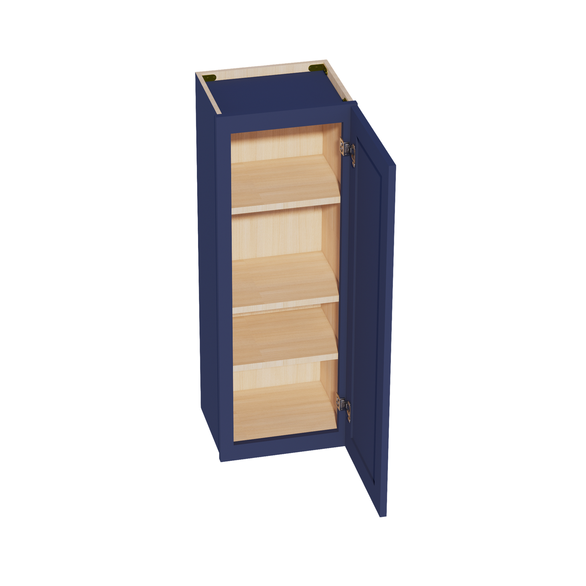 W1542-SB  Wall Cabinet 1 Door & 2 Shelves - Shaker Style - Blue   15"W x 42"H x 12"D