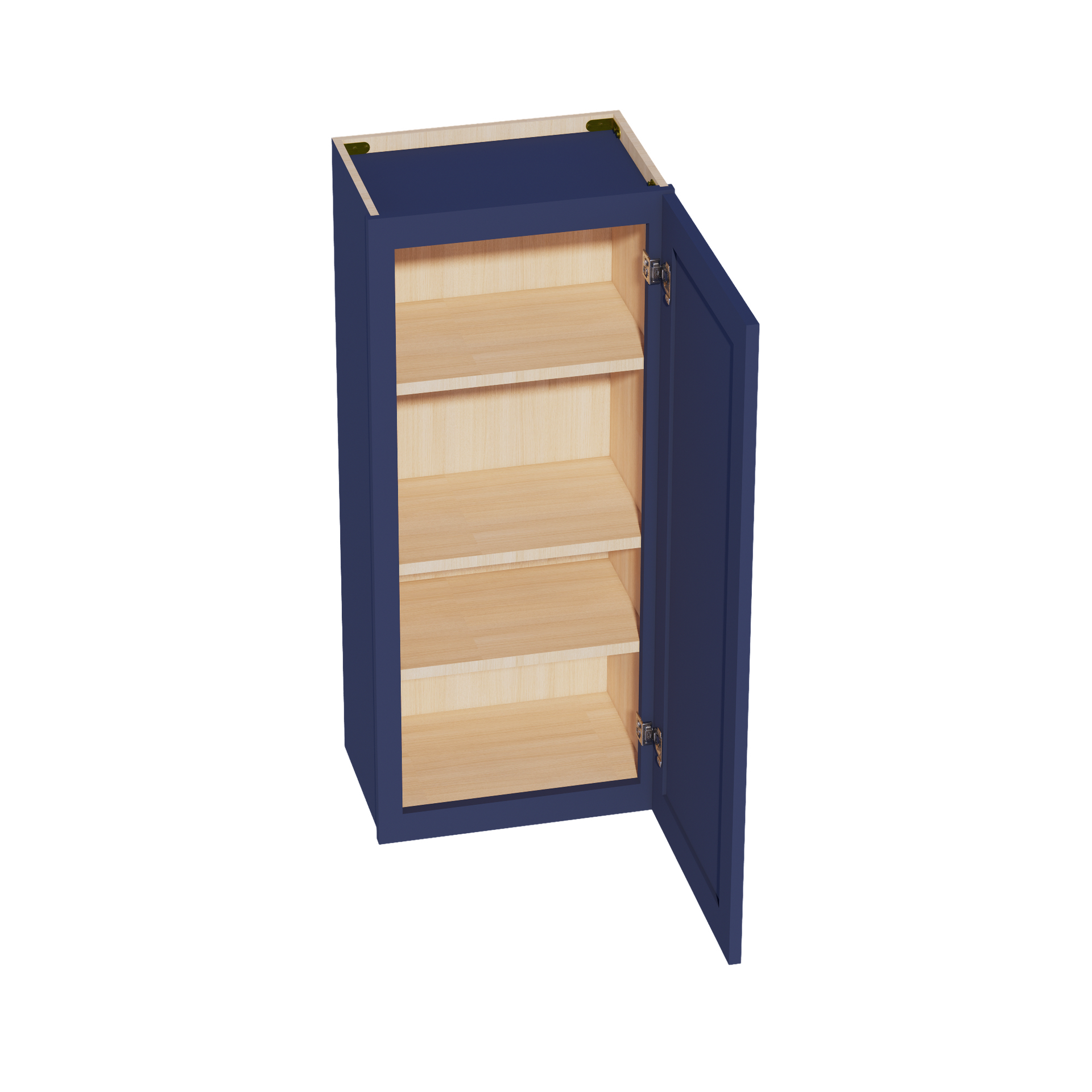 W1842-SB  Wall Cabinet 1 Door & 2 Shelves - Shaker Style - Blue   18"W x 42"H x 12"D