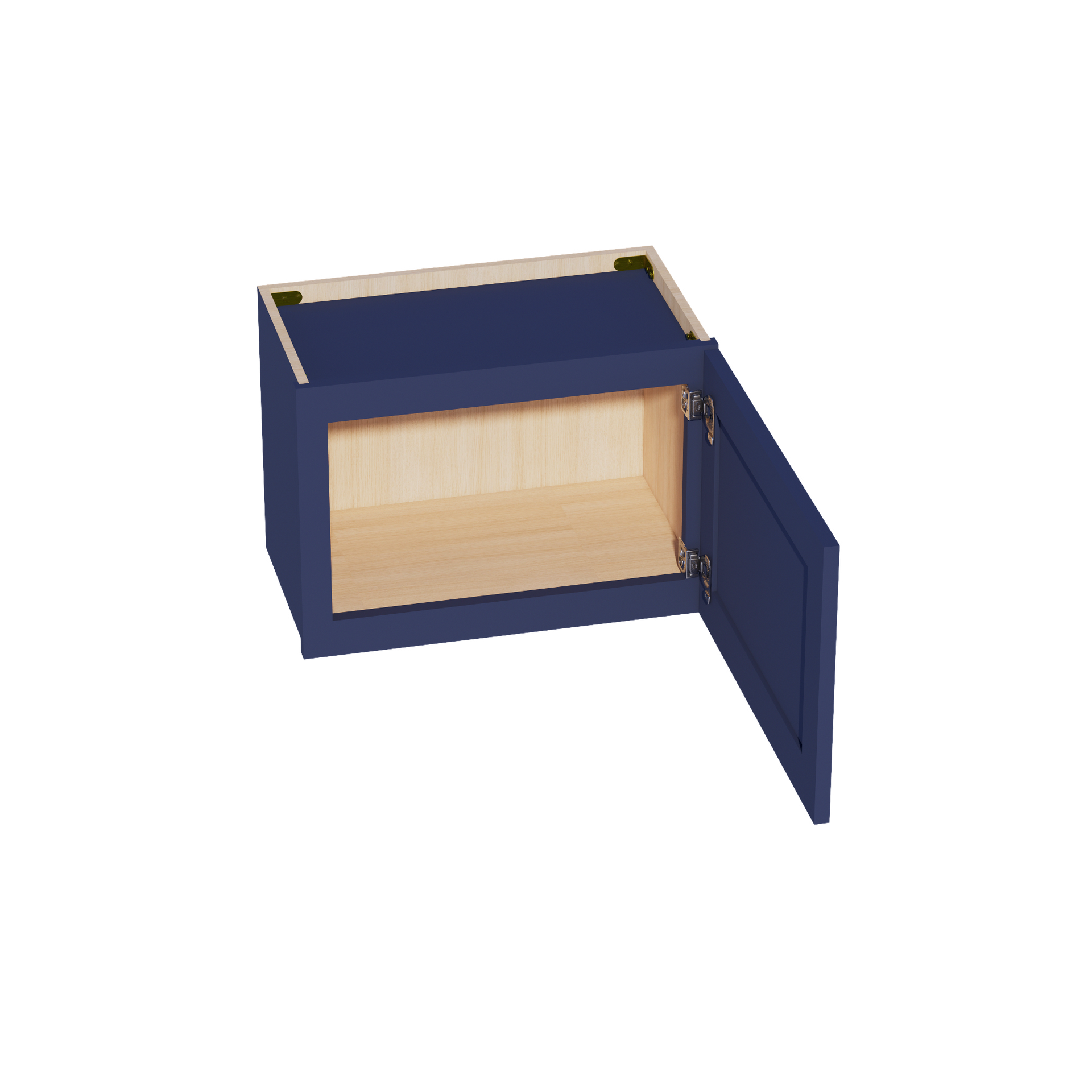 W2115-SB  Wall Cabinet 1 Door & 2 Shelves - Shaker Style - Blue   21"W x 15"H x 12"D