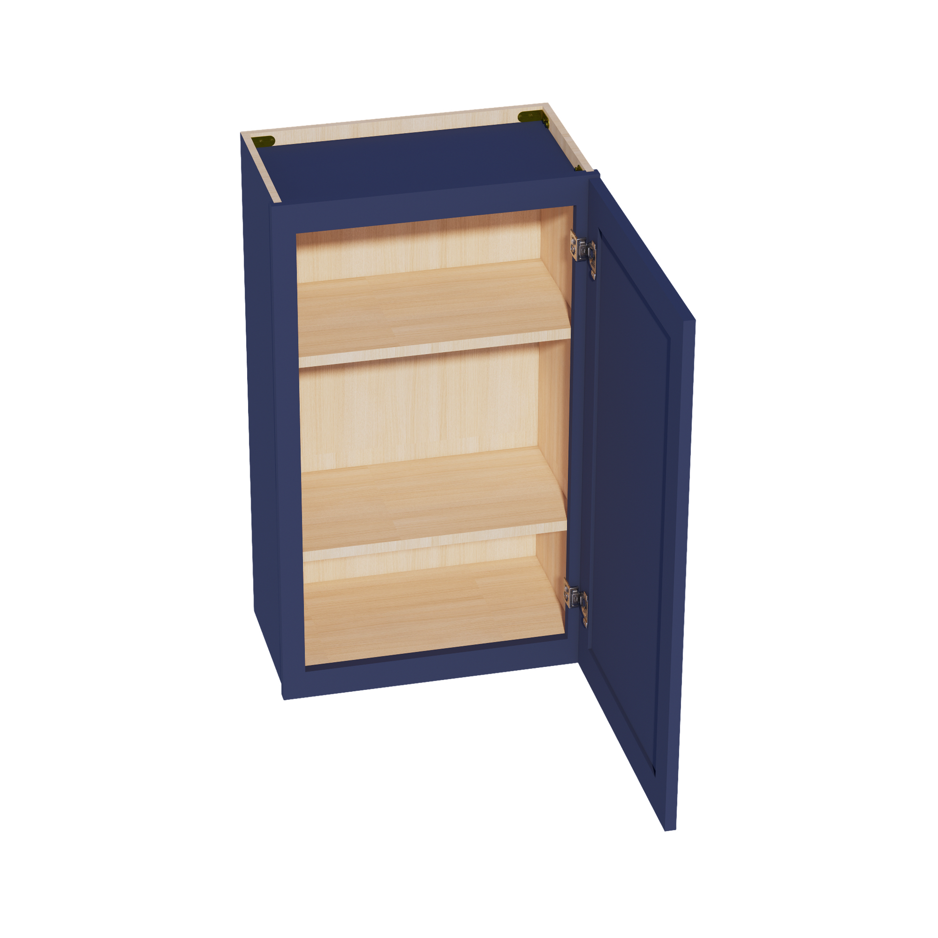 W2136-SB  Wall Cabinet 1 Door & 2 Shelves - Shaker Style - Blue   21"W x 36"H x 12"D