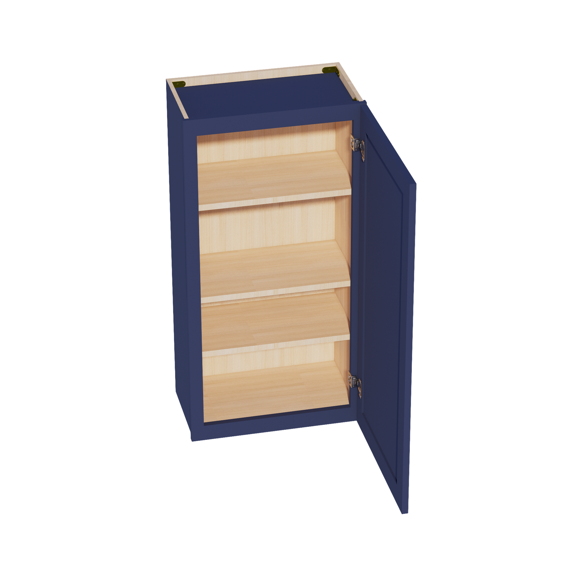 W2142-SB  Wall Cabinet 1 Door & 2 Shelves - Shaker Style - Blue   21"W x 42"H x 12"D