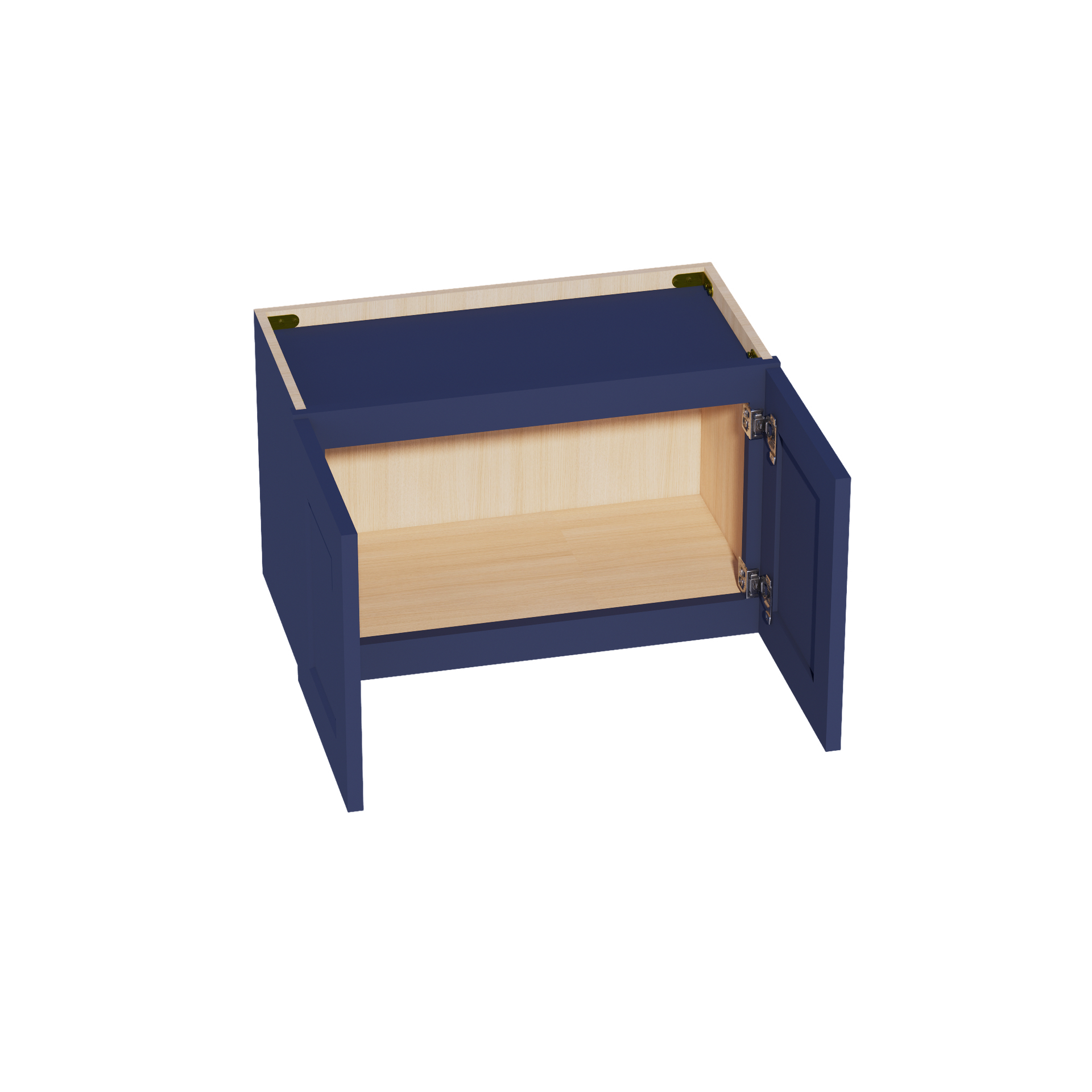 W2415-SB  Wall Cabinet 2 Doors & 2 Shelves - Shaker Style - Blue   24"W x 15"H x 12"D