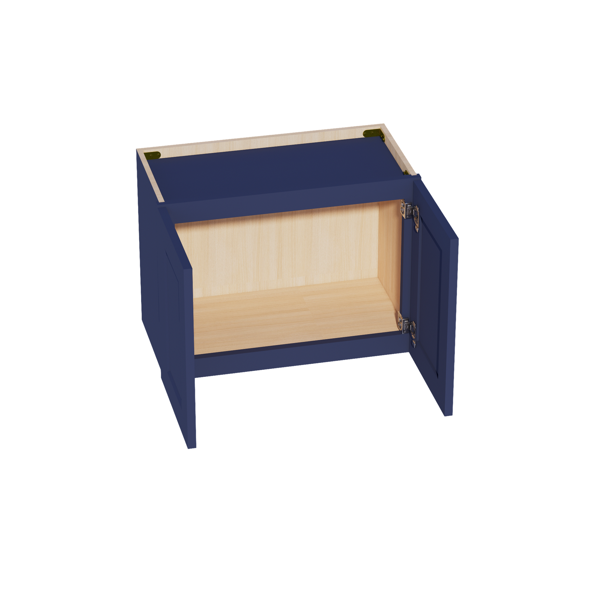 W2418-SB  Wall Cabinet 2 Doors & 2 Shelves - Shaker Style - Blue   24"W x 18"H x 12"