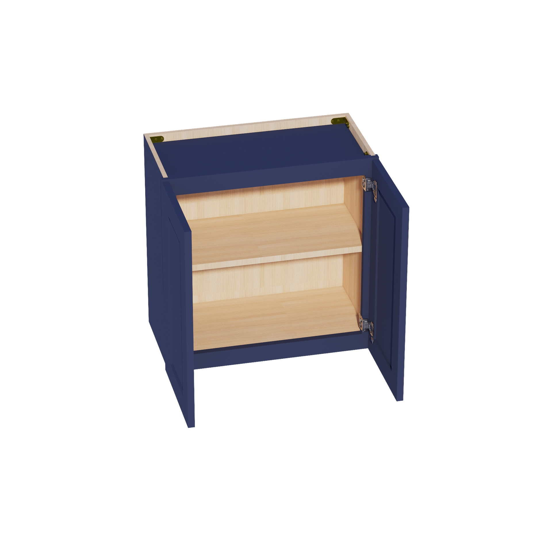 W2424-SB  Wall Cabinet 2 Doors & 2 Shelves - Shaker Style - Blue   24"W x 24"H x 12"