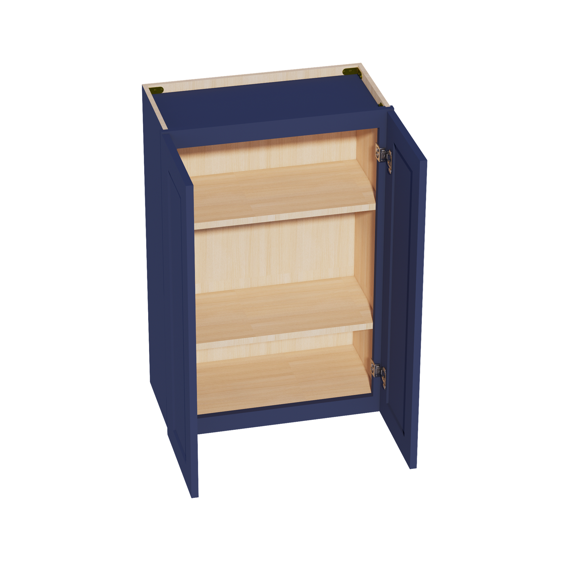 W2436-SB  Wall Cabinet 2 Doors & 2 Shelves - Shaker Style - Blue   24"W x 36"H x 12"D