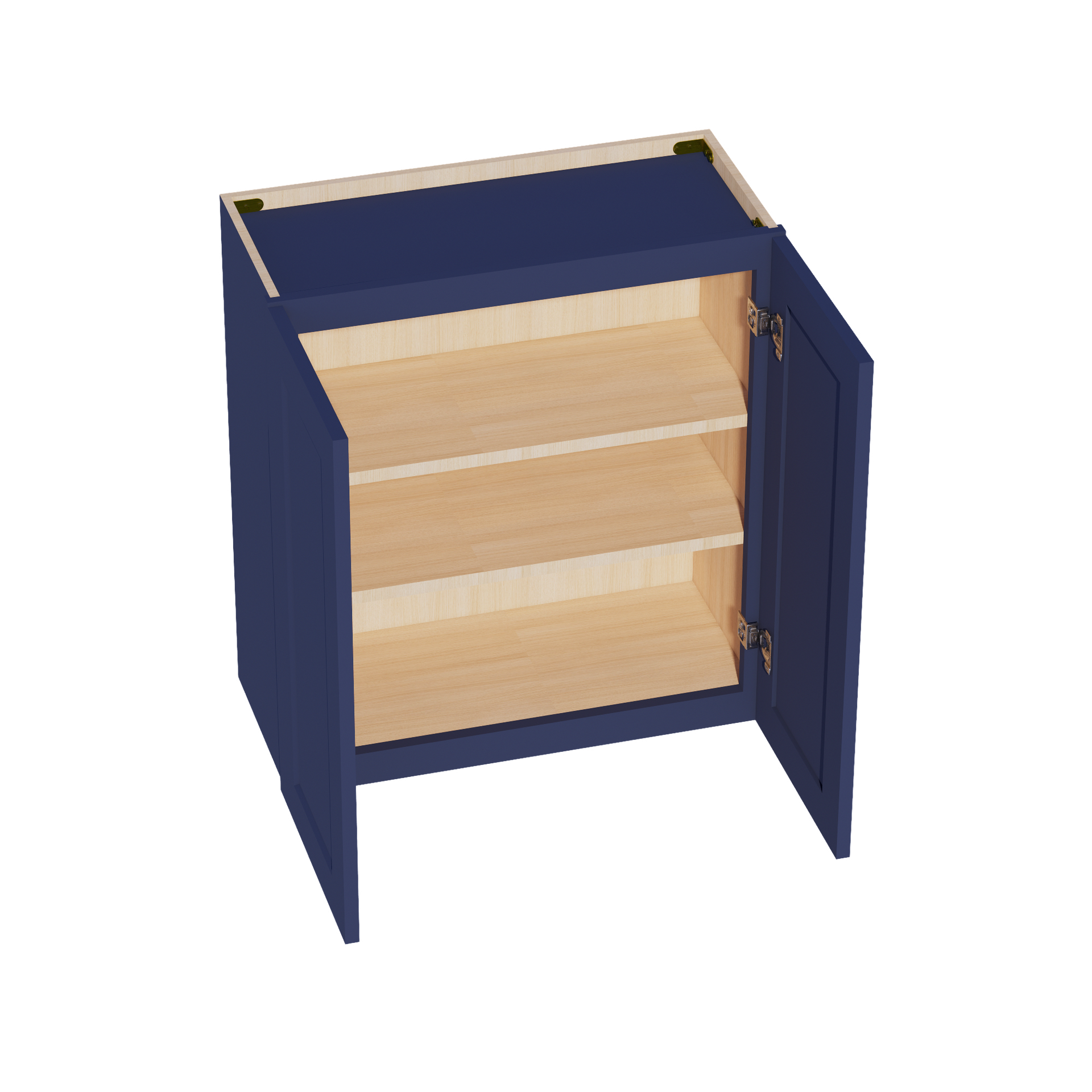 W2730-SB  Wall Cabinet 2 Doors & 2 Shelves - Shaker Style - Blue   27"W x 30"H x 12"D