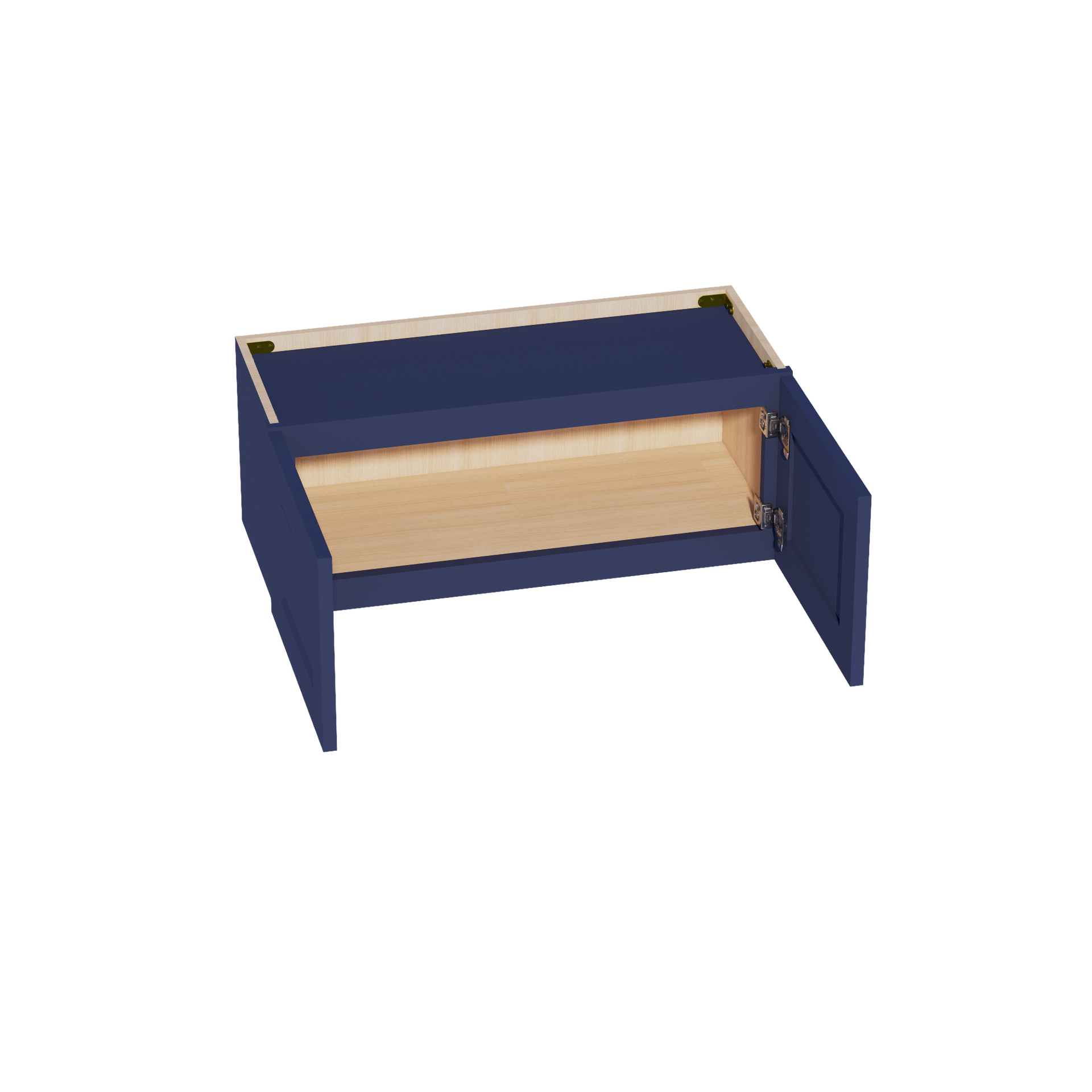W3012-SB  Wall Cabinet 2 Doors & 2 Shelves - Shaker Style - Blue   30"W x 12"H x 12"D