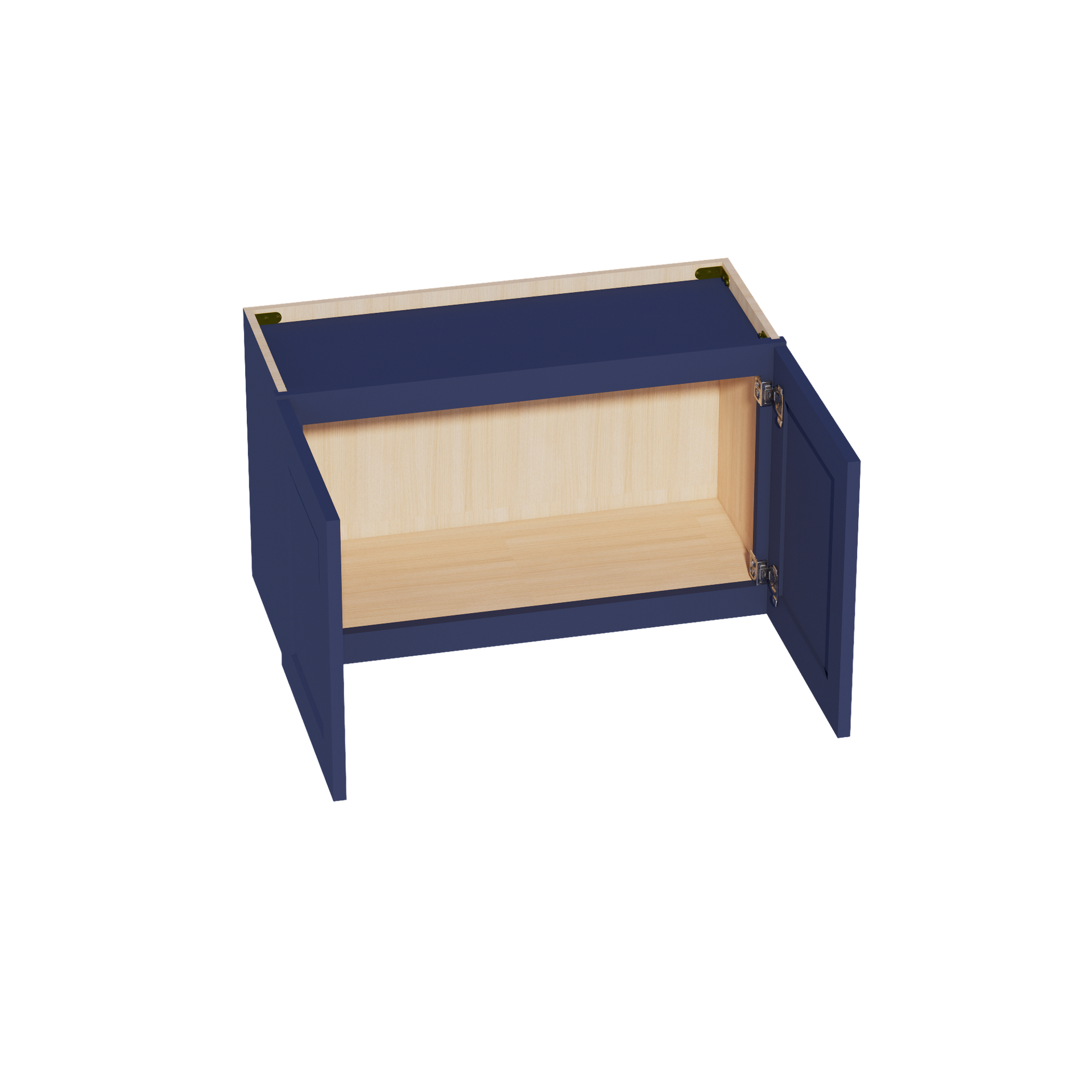 W3018-SB  Wall Cabinet 2 Doors & 2 Shelves - Shaker Style - Blue   30"W x 18"H x 12"D