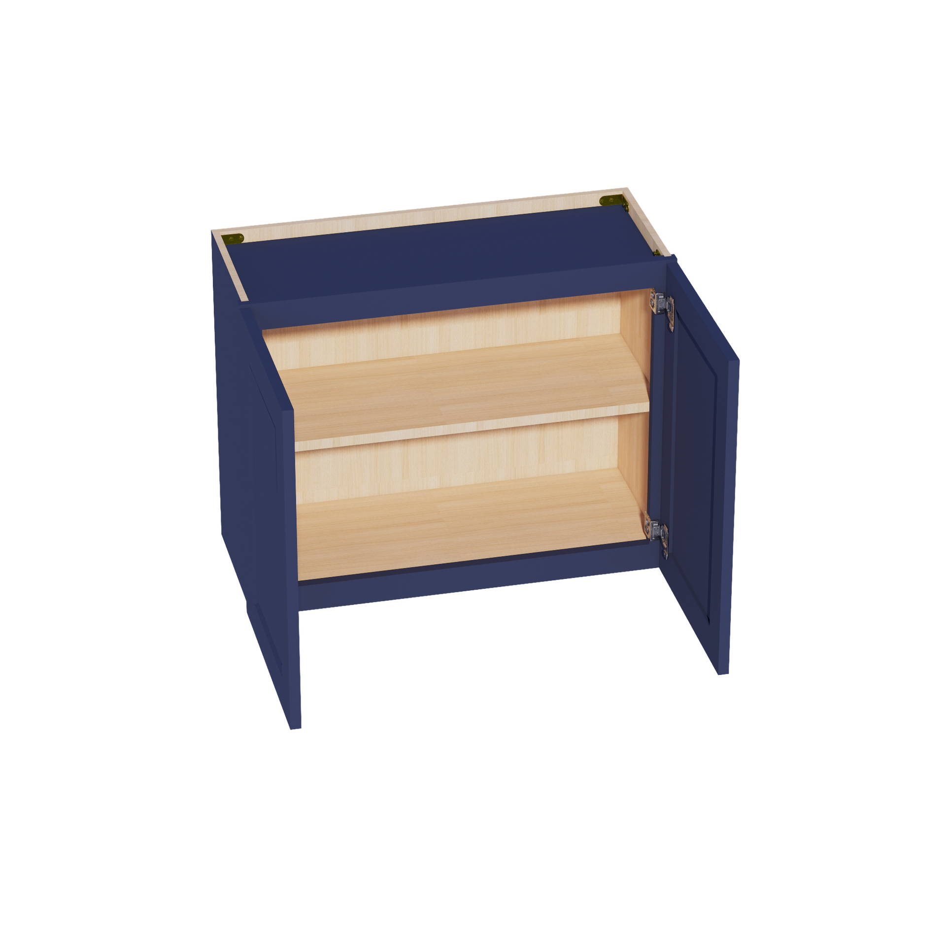 W3024-SB  Wall Cabinet 2 Doors & 2 Shelves - Shaker Style - Blue   30"W x 24"H x 12"D