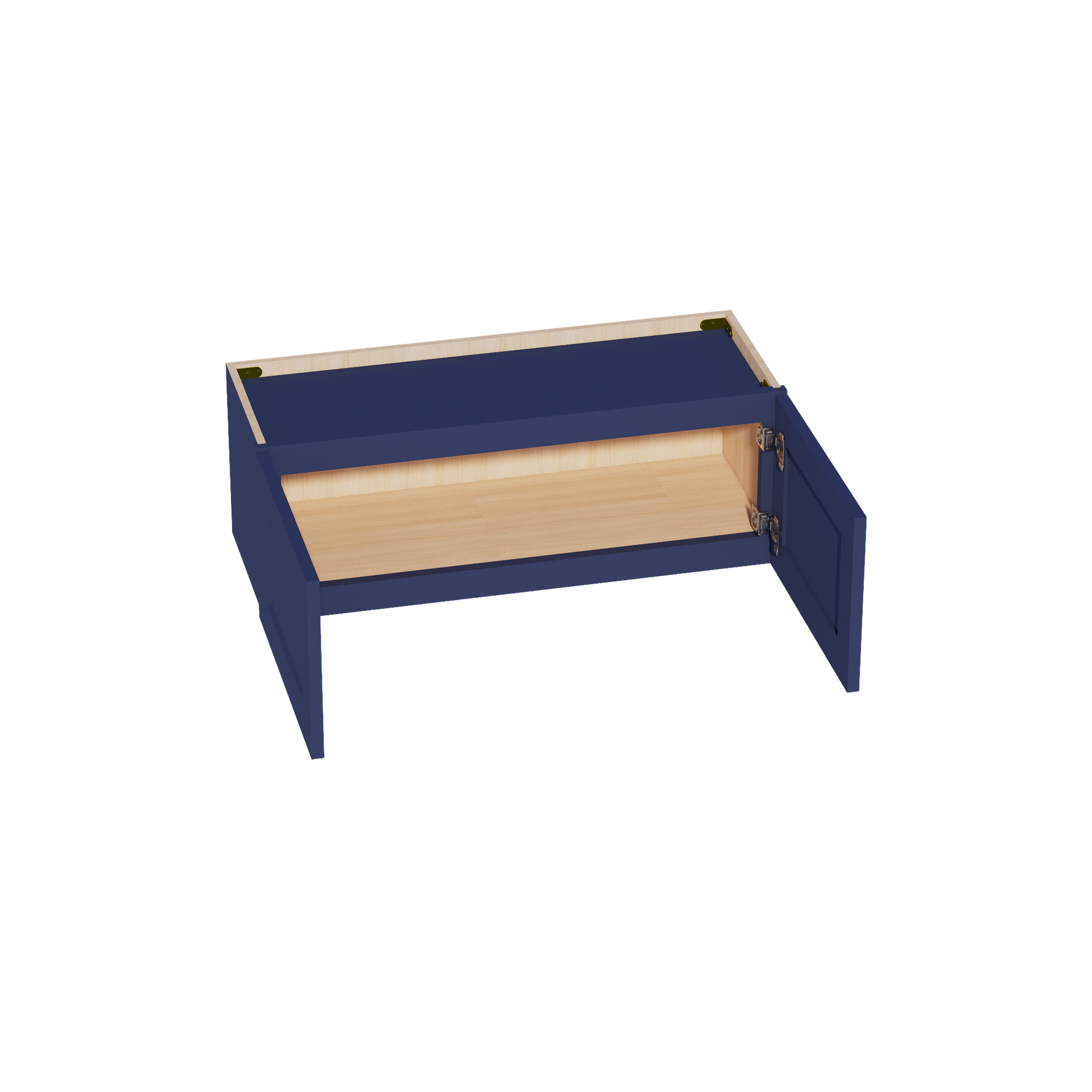 W3312-SB  Wall Cabinet 2 Doors & 2 Shelves - Shaker Style - Blue   33"W x 12"H x 12"D