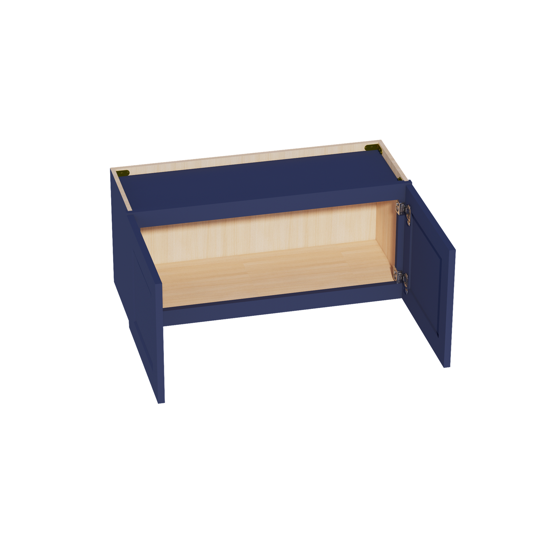 W3315-SB  Wall Cabinet 2 Doors & 2 Shelves - Shaker Style - Blue   33"W x 15"H x 12"D