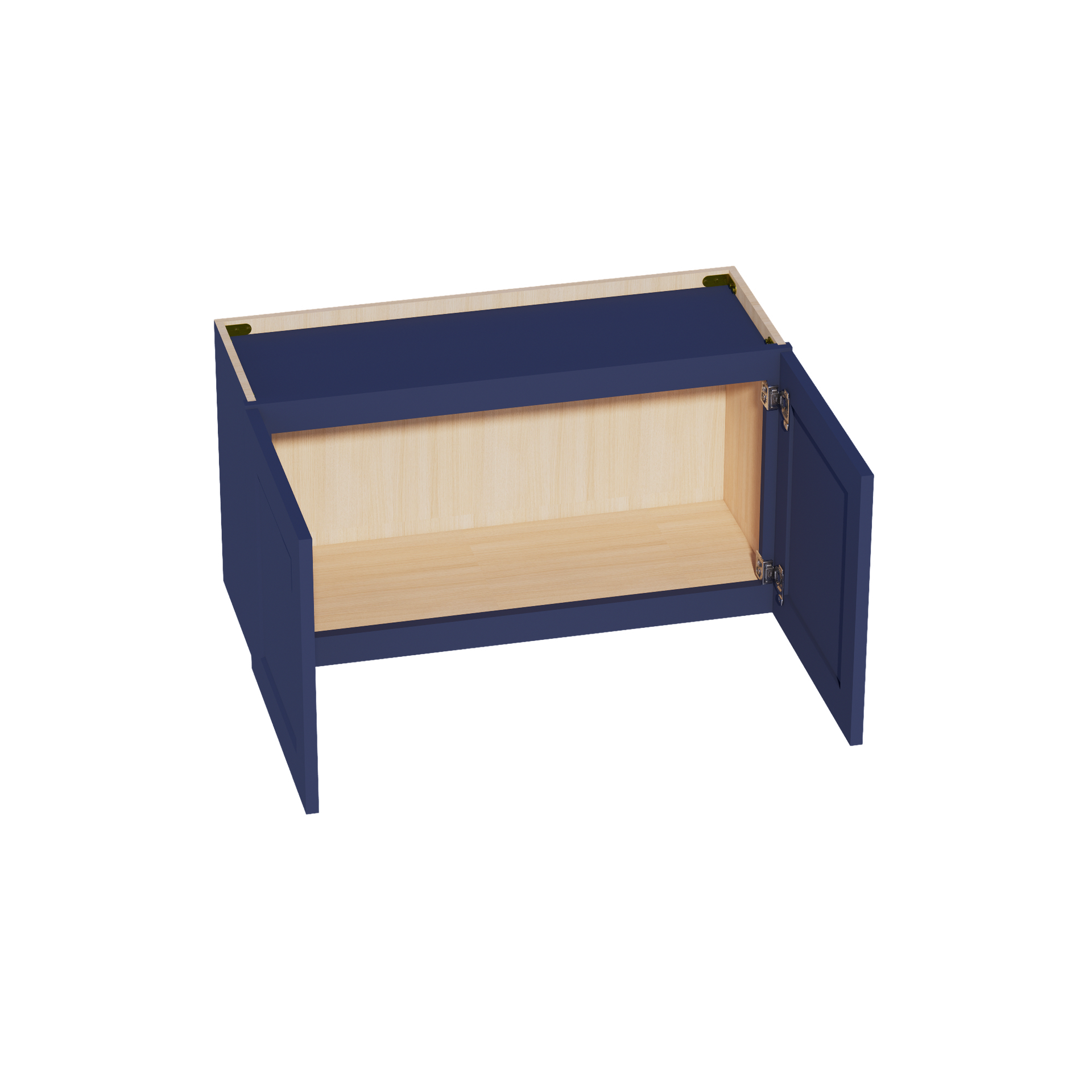 W3318-SB  Wall Cabinet 2 Doors & 2 Shelves - Shaker Style - Blue   33"W x 18"H x 12"D