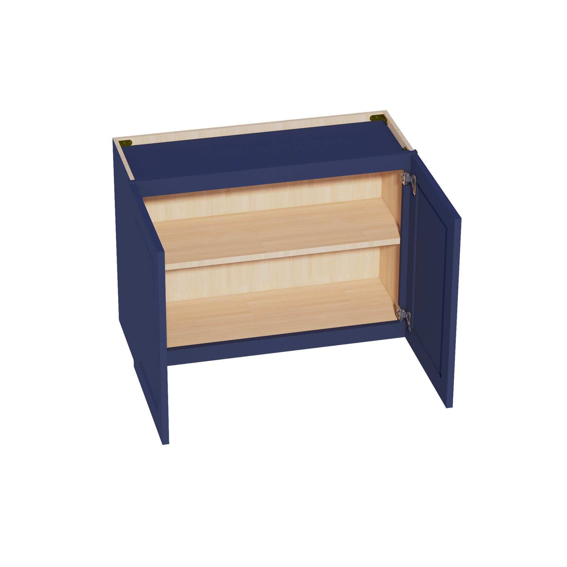 W3324-SB  Wall Cabinet 2 Doors & 2 Shelves - Shaker Style - Blue   33"W x 24"H x 12"D