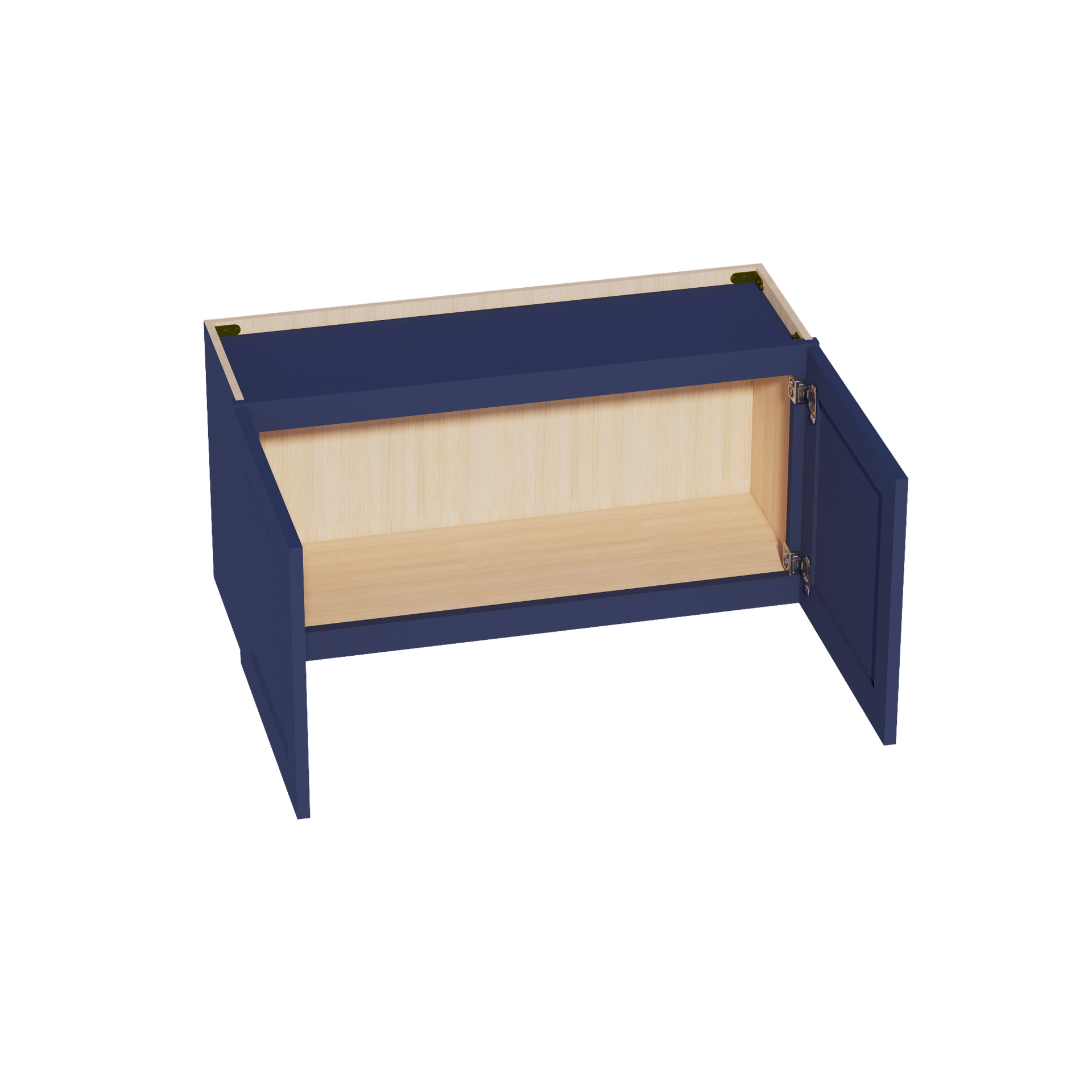 W3618-SB  Wall Cabinet 2 Doors & 2 Shelves - Shaker Style - Blue   36"W x 18"H x 12"D