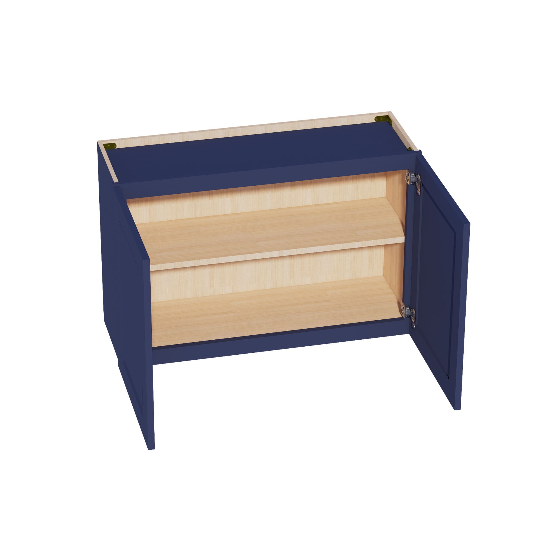 W3624-SB  Wall Cabinet 2 Doors & 2 Shelves - Shaker Style - Blue   36"W x 21"H x 12"D
