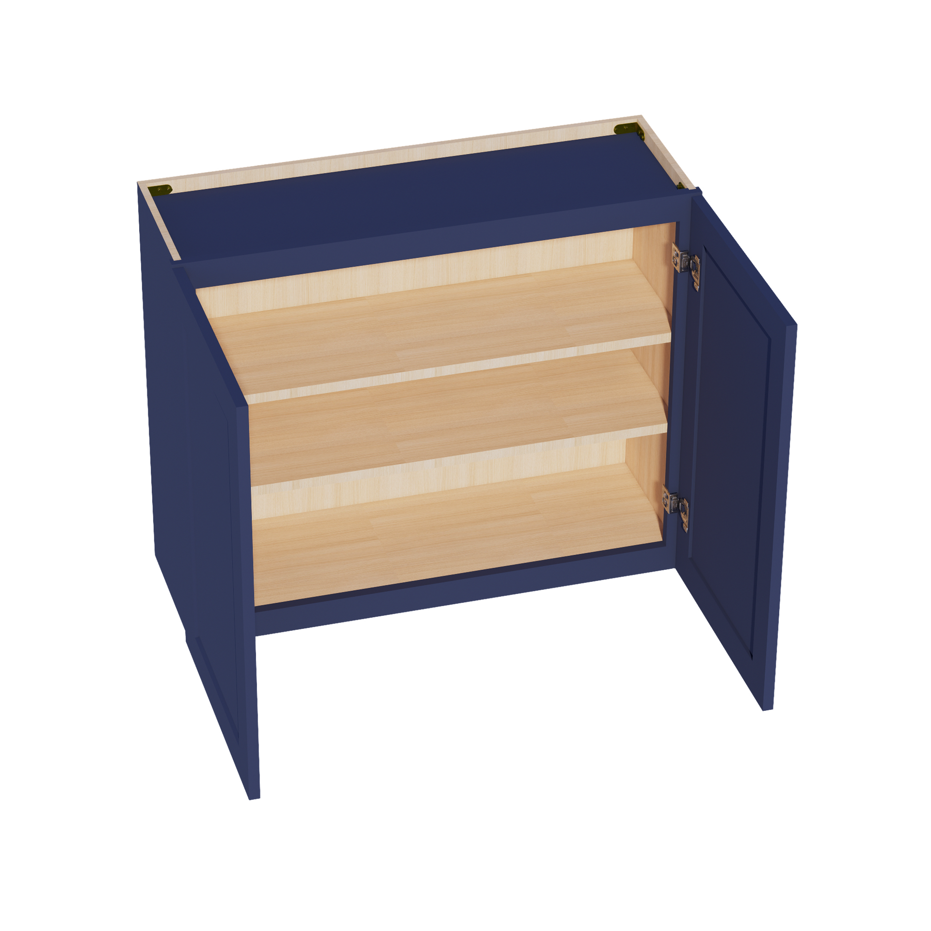 W3630-SB  Wall Cabinet 2 Doors & 2 Shelves - Shaker Style - Blue   36"W x 30"H x 12"D