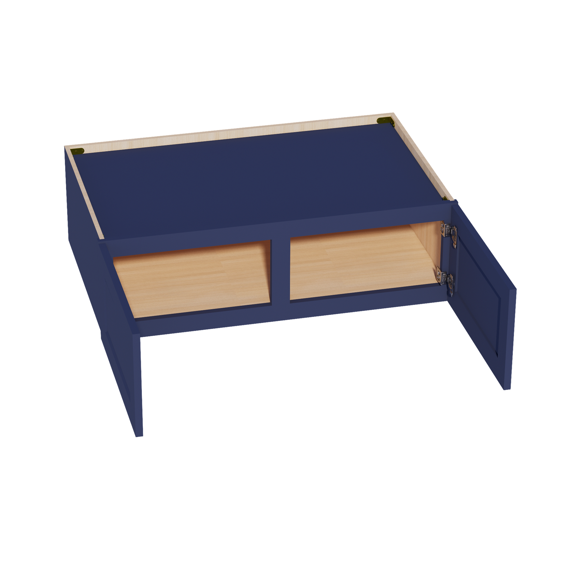 W391224-SB  Wall Cabinet 2 Doors & 2 Shelves - Shaker Style - Blue   39"W x 12"H x 24"D