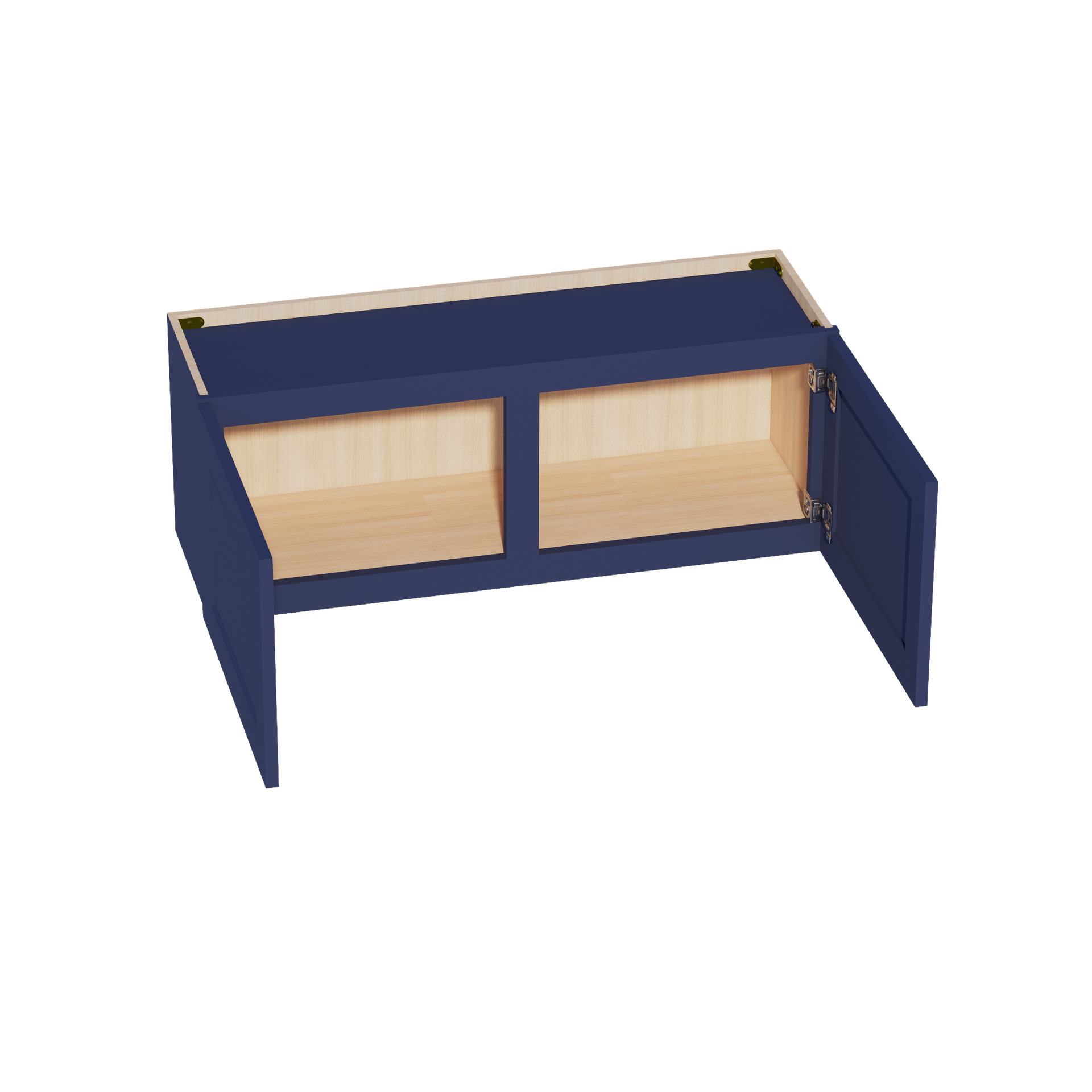 W3915-SB  Wall Cabinet 2 Doors & 2 Shelves - Shaker Style - Blue   39"W x 15"H x 12"D