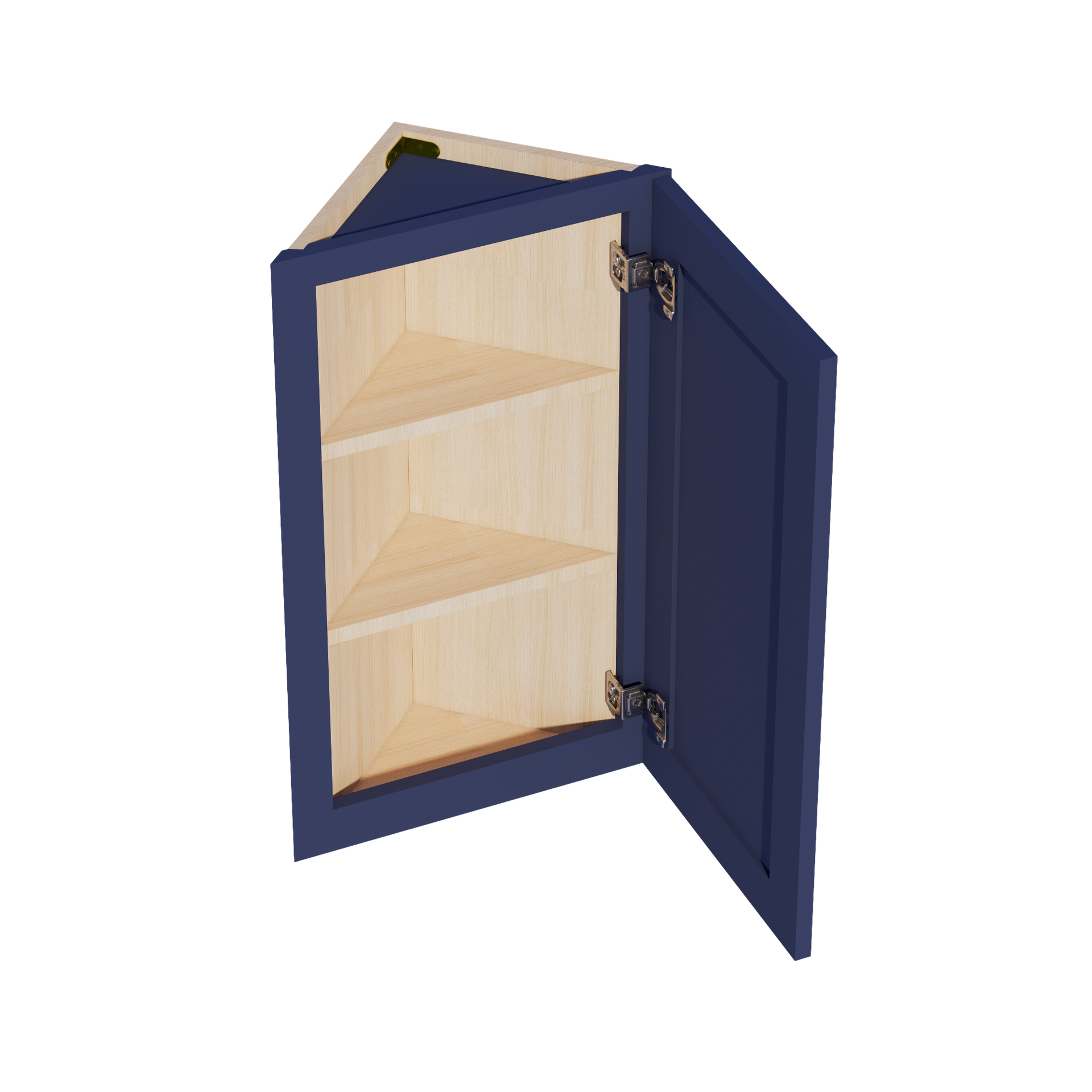 WAE1230-SB:  Shaker Blue 12"W x 30"H x 12"D 1 Door & 2 Shelves Wall Angle End Cabinet