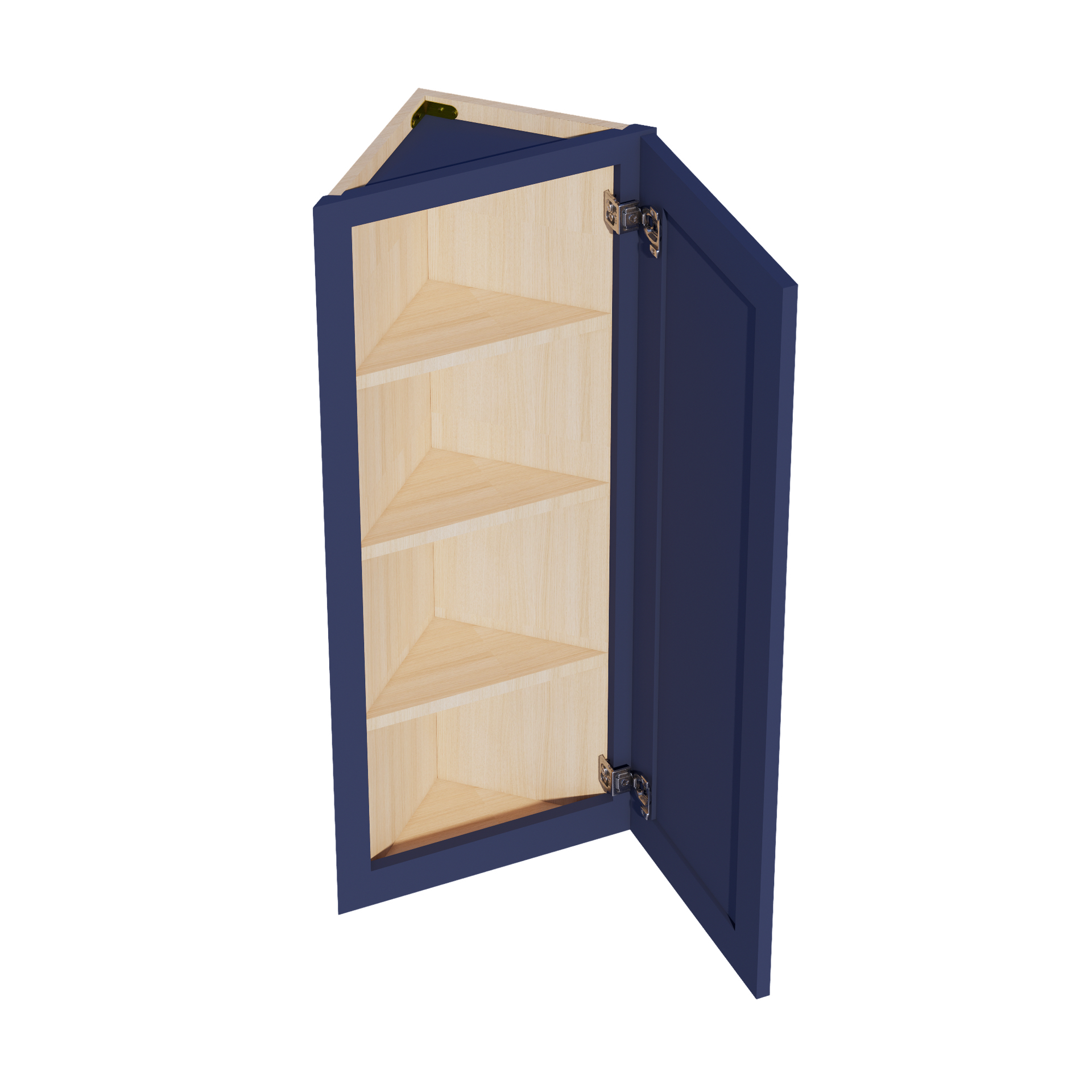 WAE1242-SB:  Shaker Blue 12"W x 42"H x 12"D 1 Door & 3 Shelves Wall Angle End Cabinet