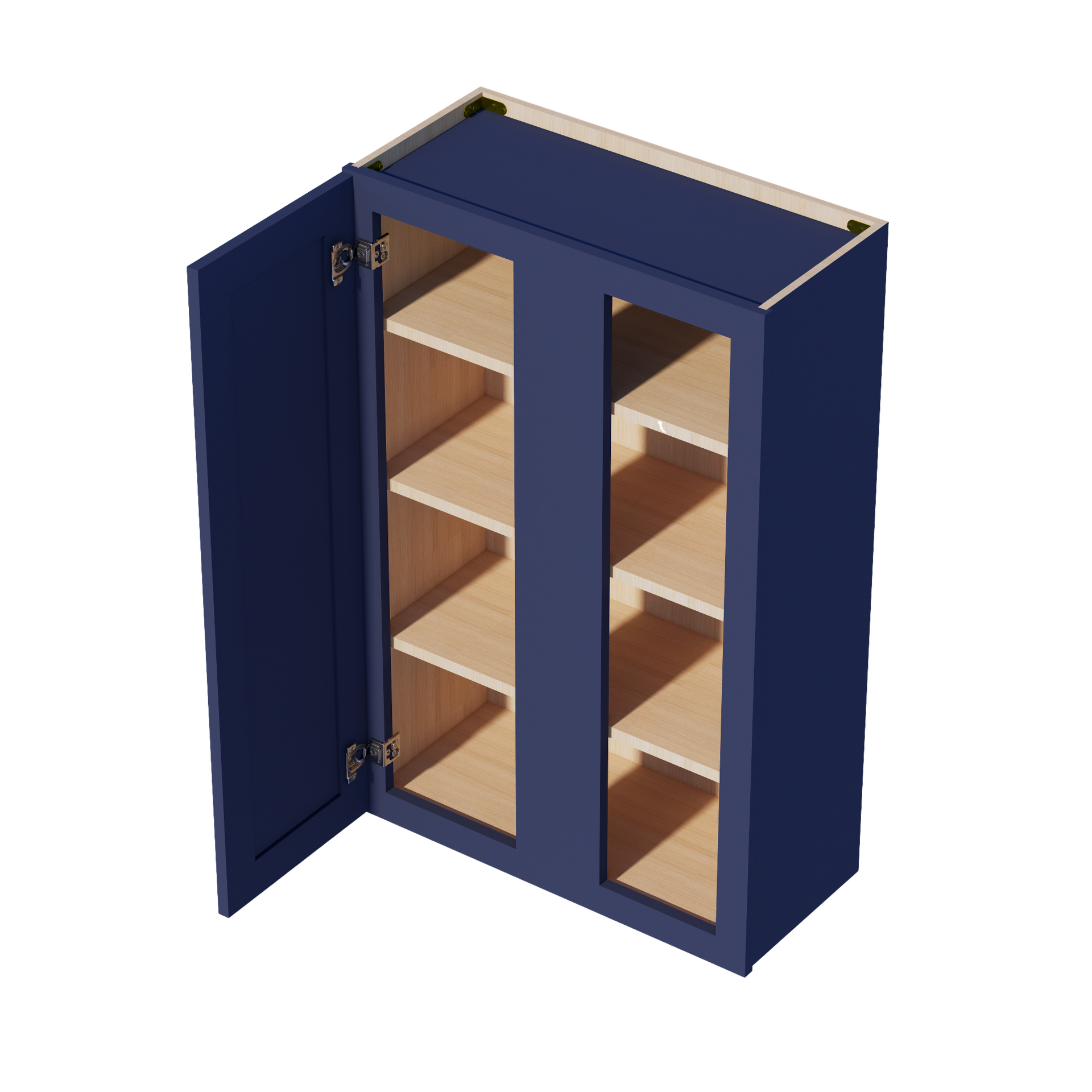WBC2742-SB  Wall Blind Corner Cabinet 1 Door & 2 Shelves - Shaker Style - Blue   27"W x 42"H x 12"D