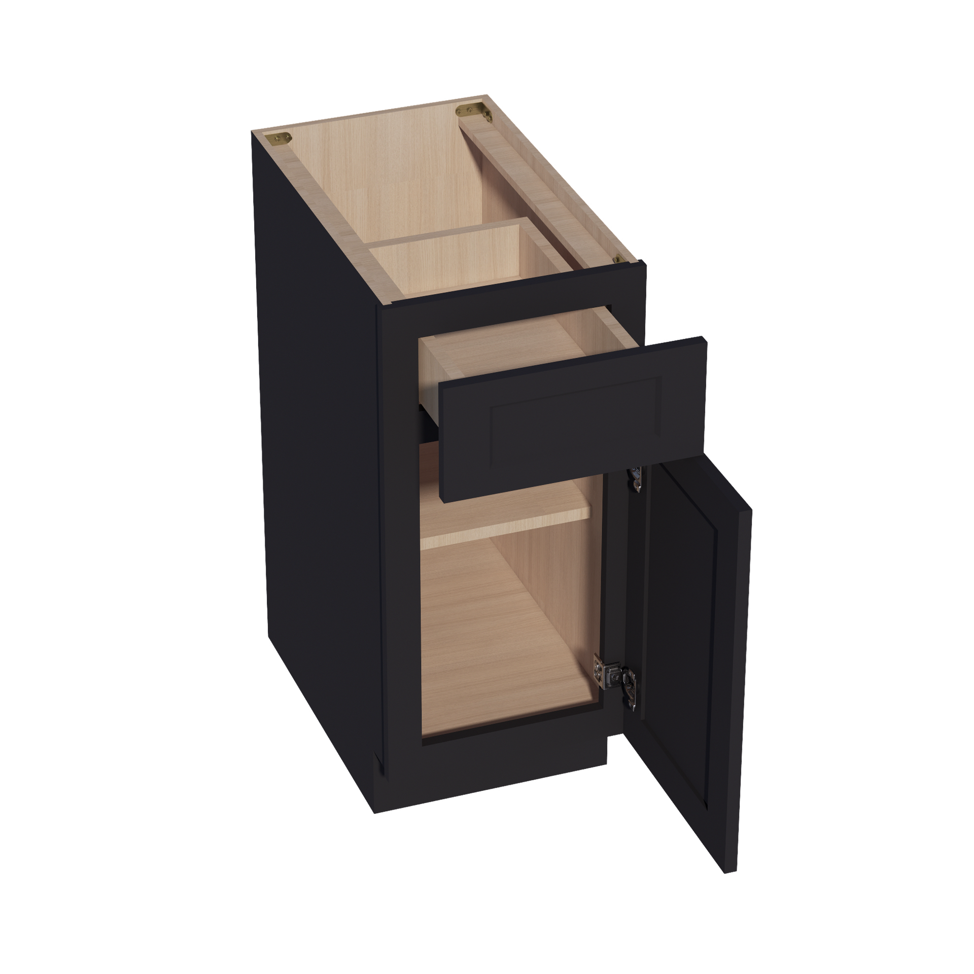 B15-SBK  Base cabinet - Shaker Style - Black   15"W x 34-1/2"H x 24"D