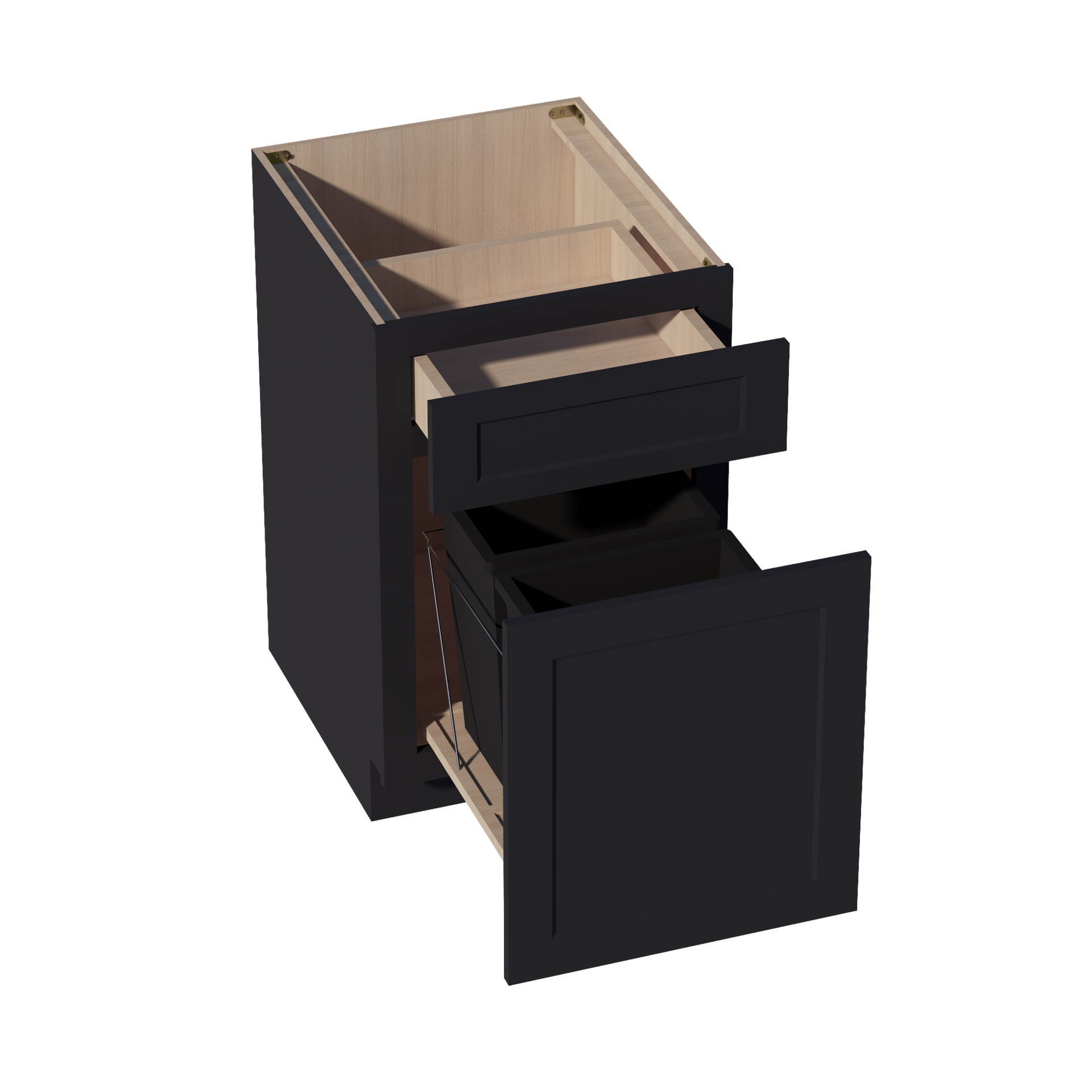 B18TR-SBK  Base cabinet - Shaker Style - Black   18"W x 34-1/2"H x 24"D