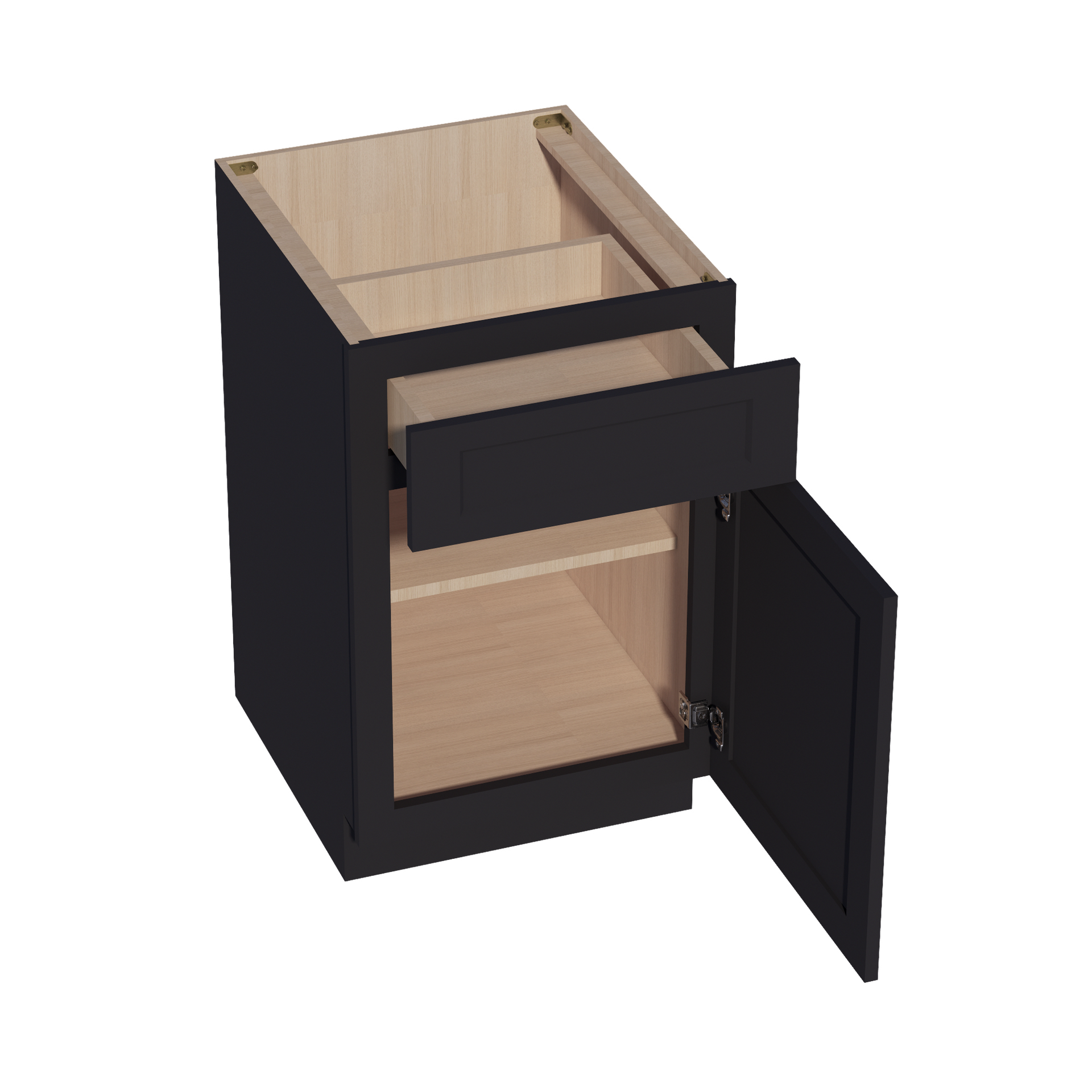 B21-SBK  Base cabinet - Shaker Style - Black   21"W x 34-1/2"H x 24"D