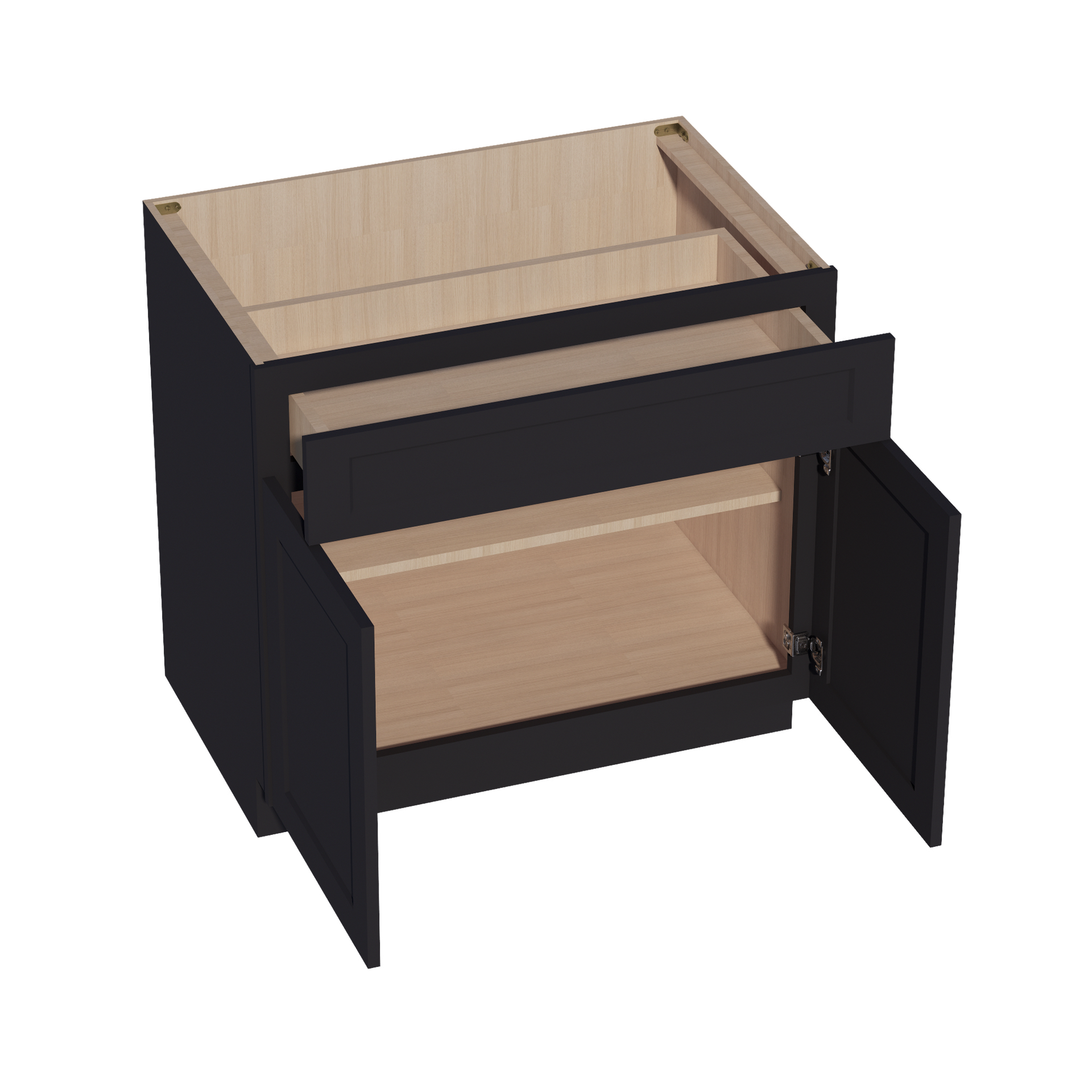 B36-SBK  Base cabinet - Shaker Style - Black   36"W x 34-1/2"H x 24"D