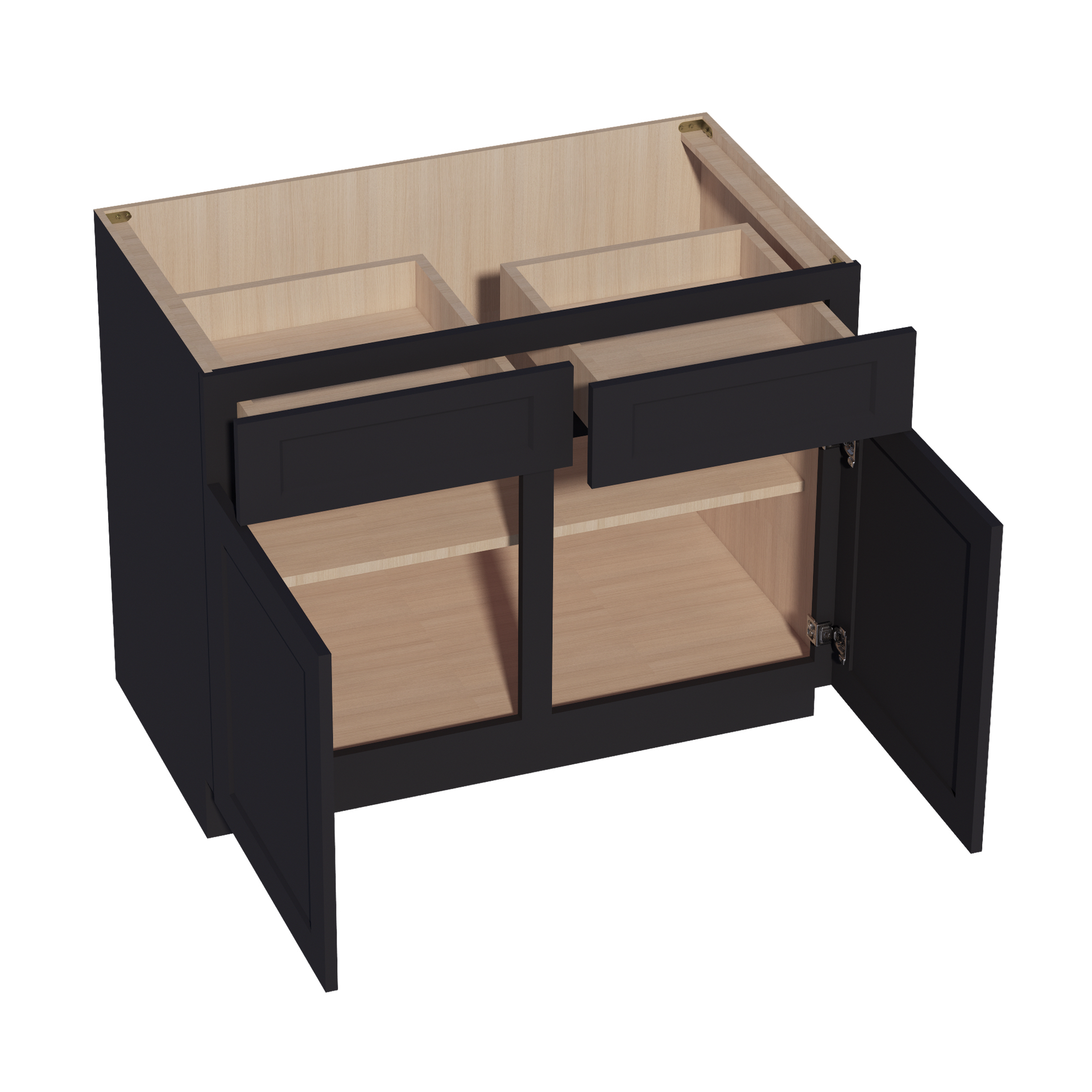 B42-SBK  Base cabinet - Shaker Style - Black   42"W x 34-1/2"H x 24"D