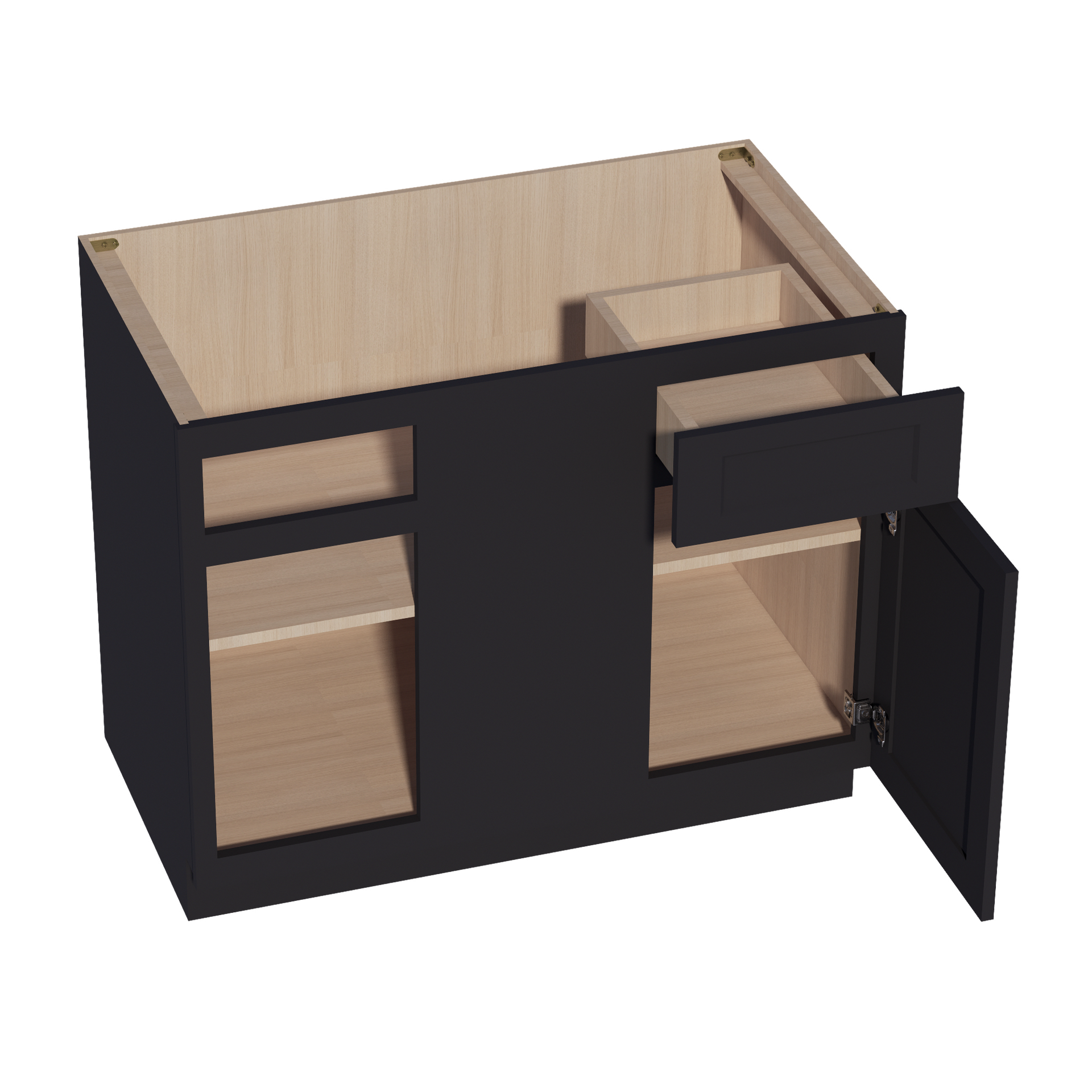BBC42/45-SBK  Base cabinet Blind Corner - Shaker Style - Black   42"W x 34-1/2"H x 24"D