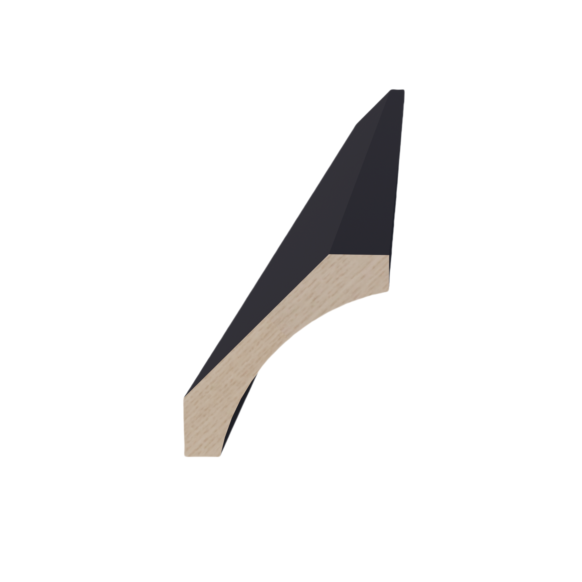 CM4-SBK  Crown Molding - Shaker Style - Black   96"W x 4"H x 4"D