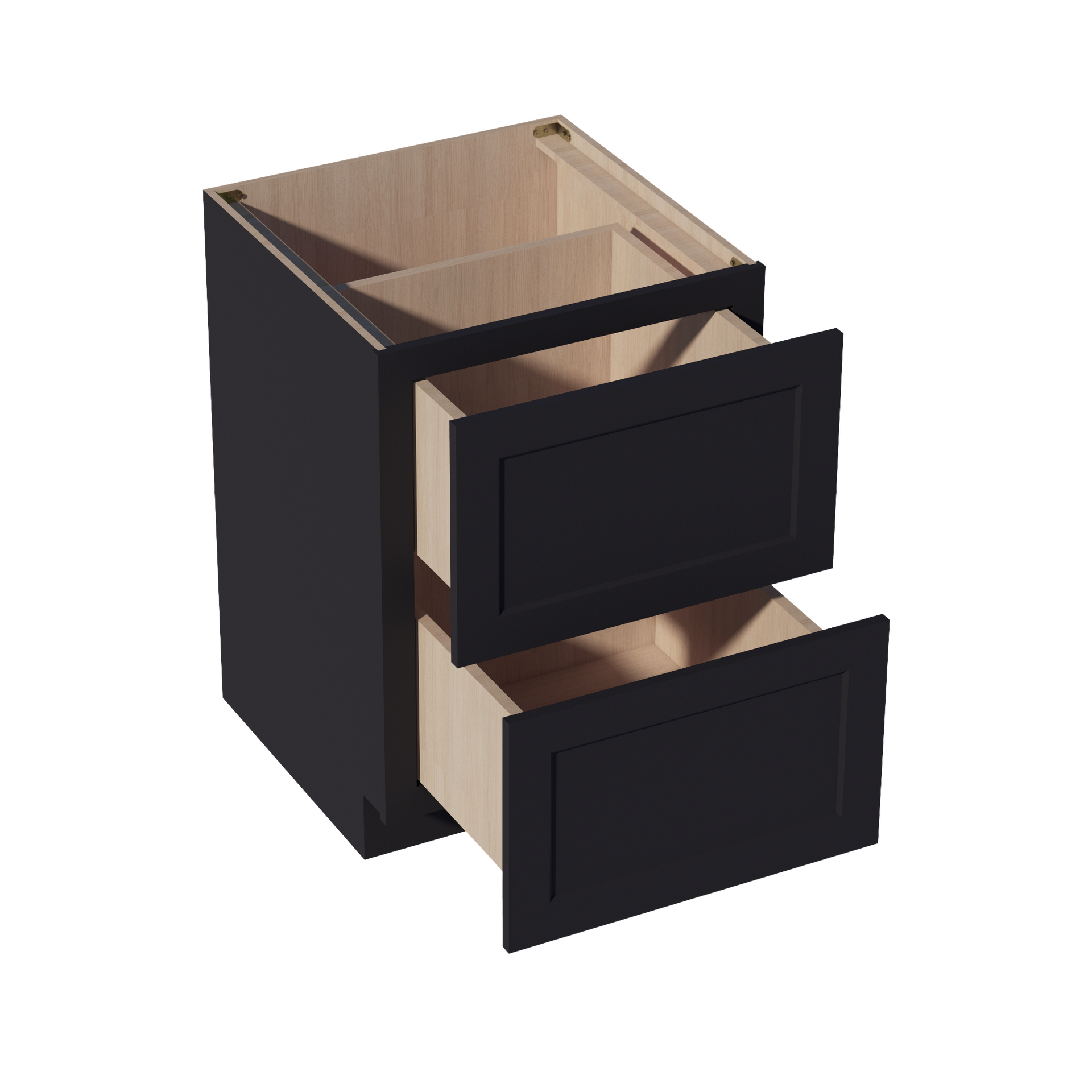 DB24-2-SBK  Base Cabinet 3 Drawers - Shaker Style - Black   24"W x 34-1/2"H x 24"D