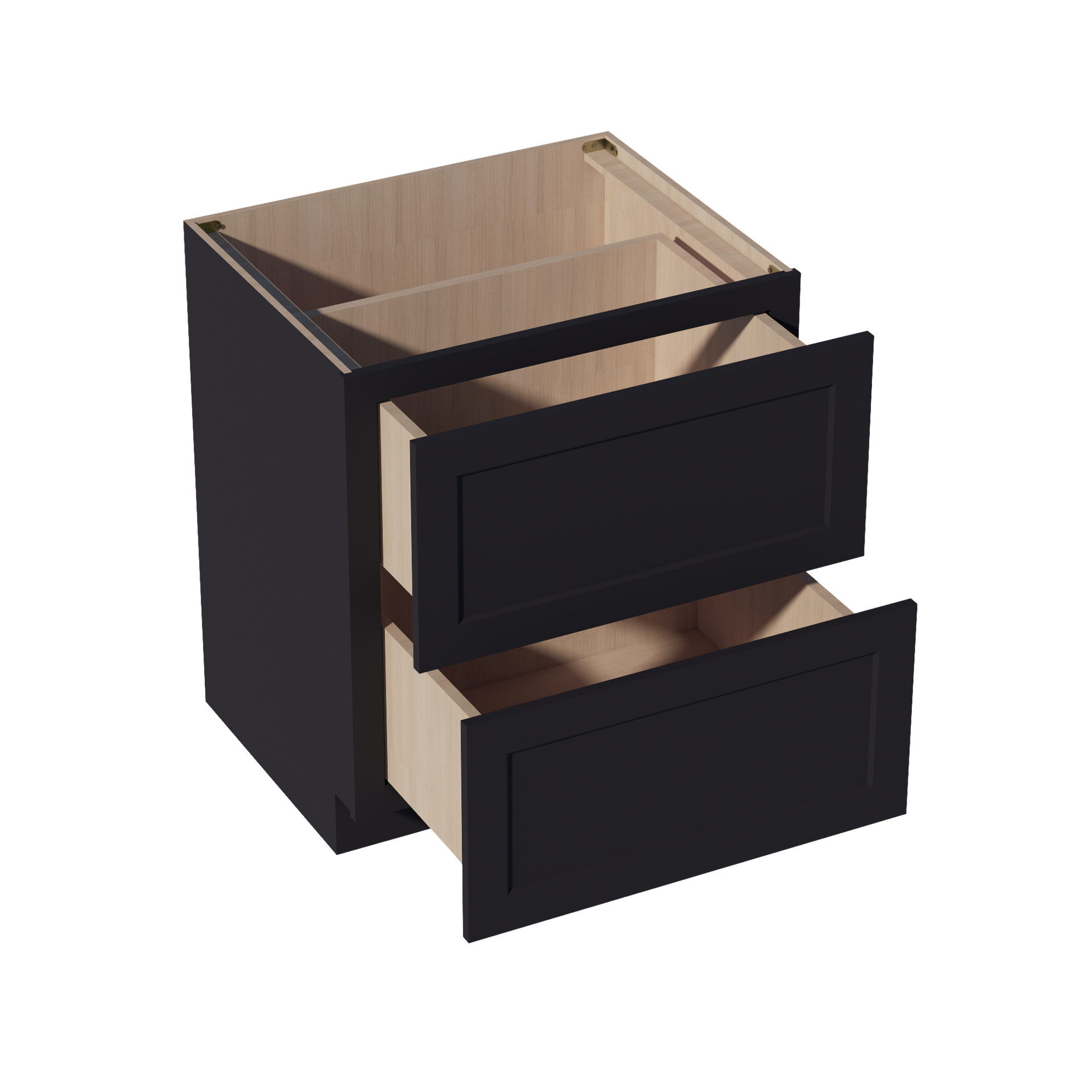 DB30-2-SBK  Base Cabinet 3 Drawers - Shaker Style - Black   30"W x 34-1/2"H x 24"D