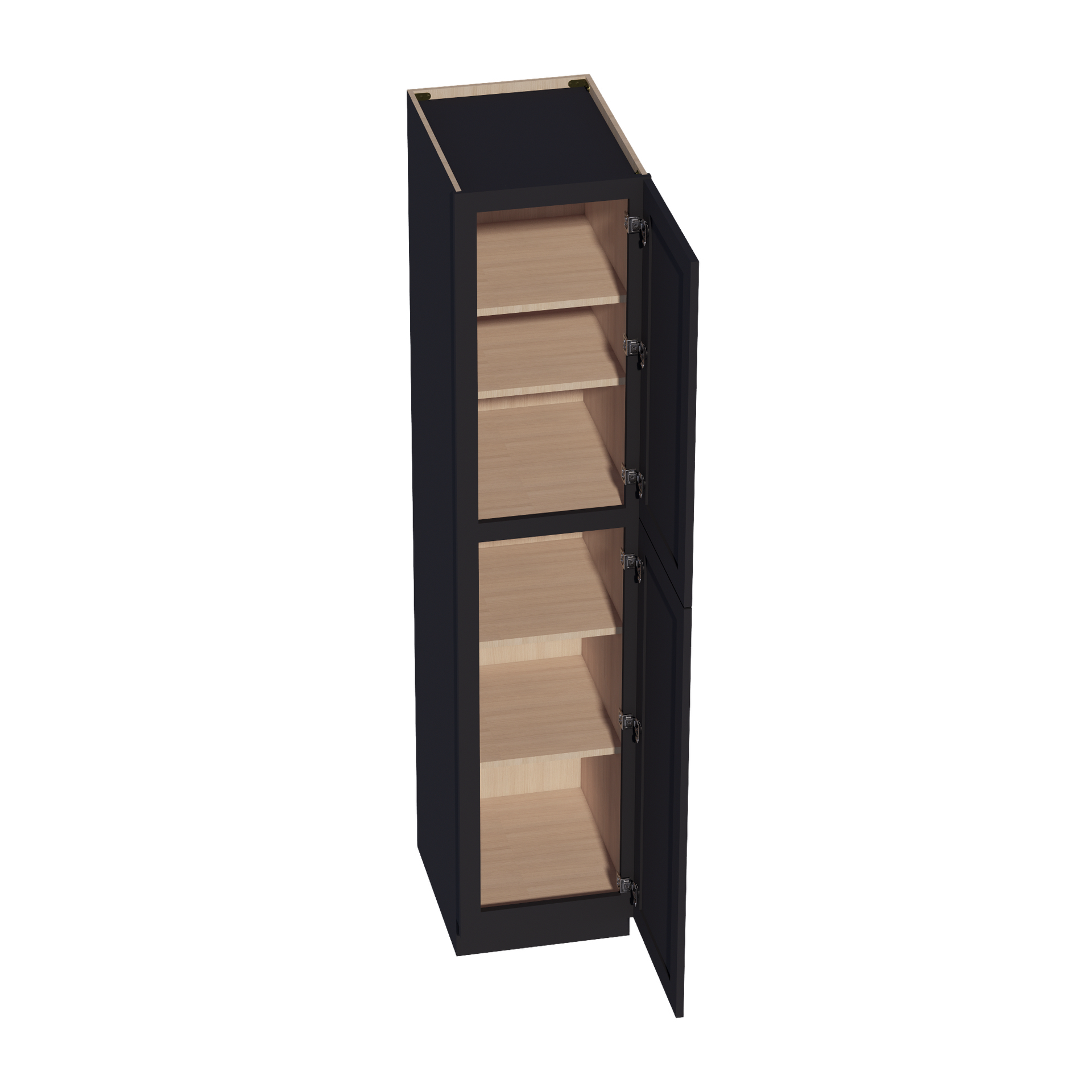 TP1884-SBK  Tall Shelf Pantry Cabinet 2 Door & 6 Sheleves - Shaker Style - Black   18"W x 84"H x 24"D