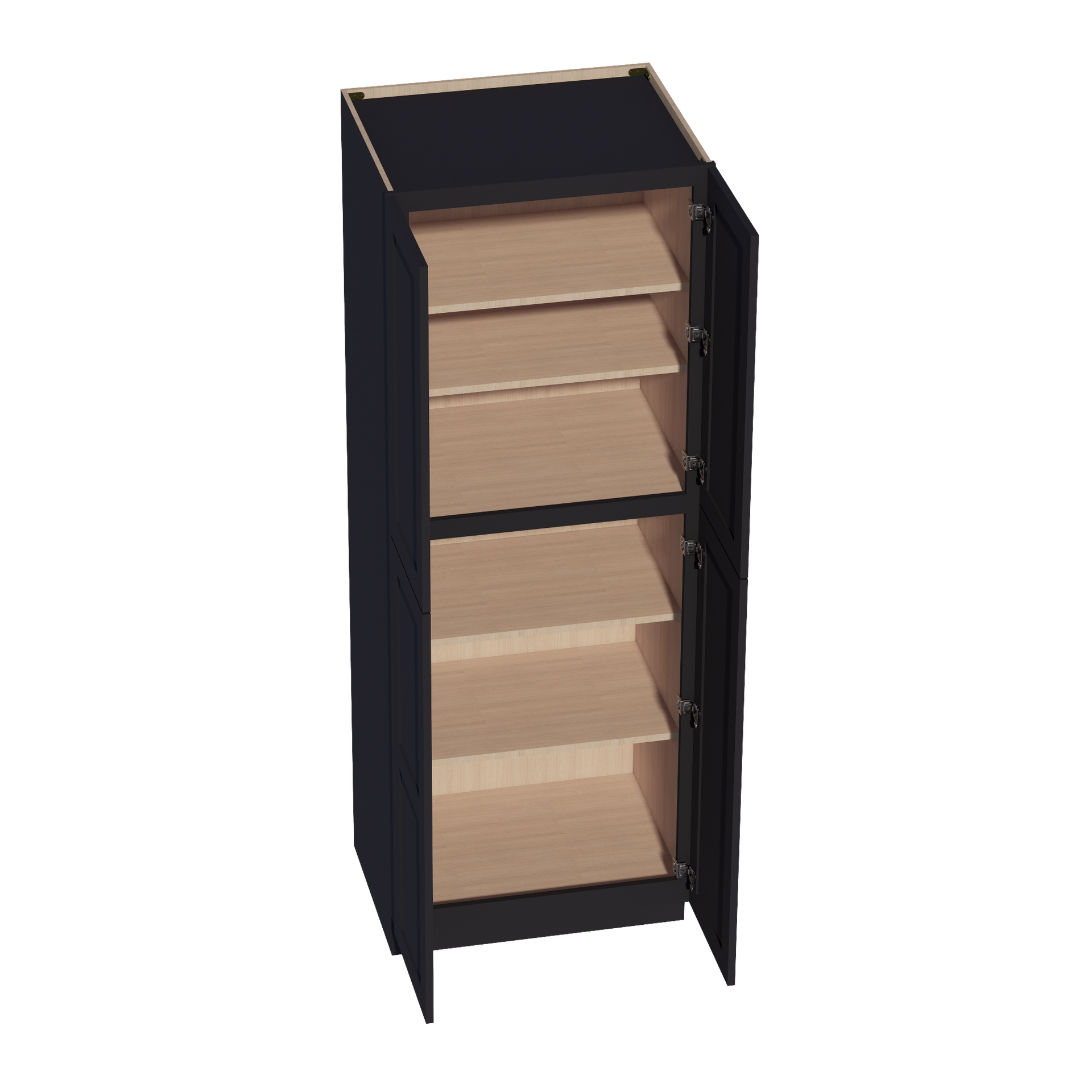 TP3084-SBK  Tall Shelf Pantry Cabinet 2 Door & 6 Sheleves - Shaker Style - Black   30" W x 84"H x 24"D