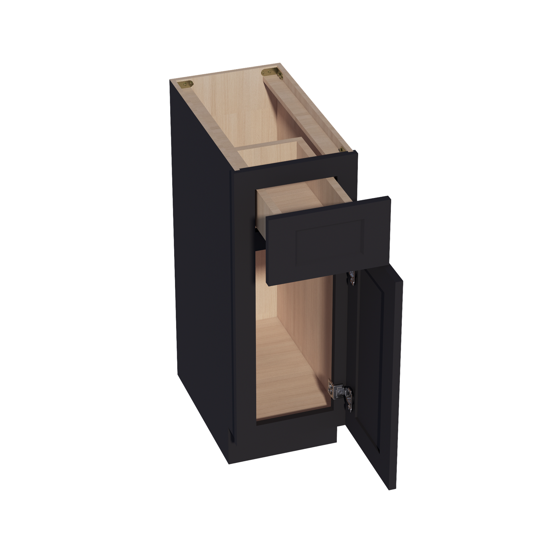 VB1221-SBK  Vanity Base Cabinet 1 Door & 1 Drawer - Shaker Style - Black   12"W x 34-1/2"H x 21"D