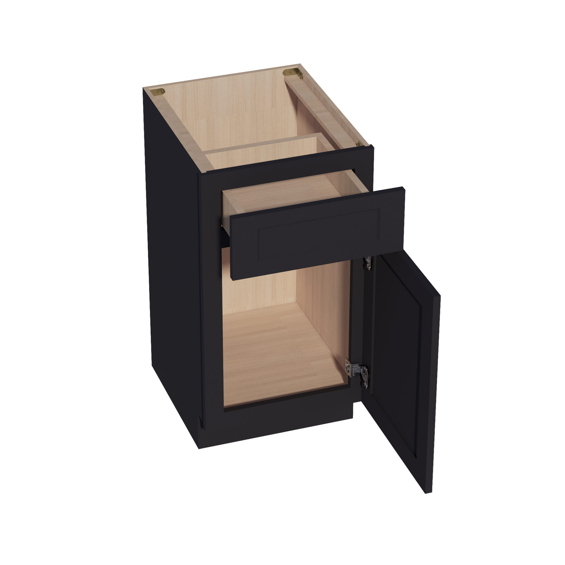 VB1821-SBK  Vanity Base Cabinet 1 Door & 1 Drawer - Shaker Style - Black   18"W x 34-1/2"H x 24"D