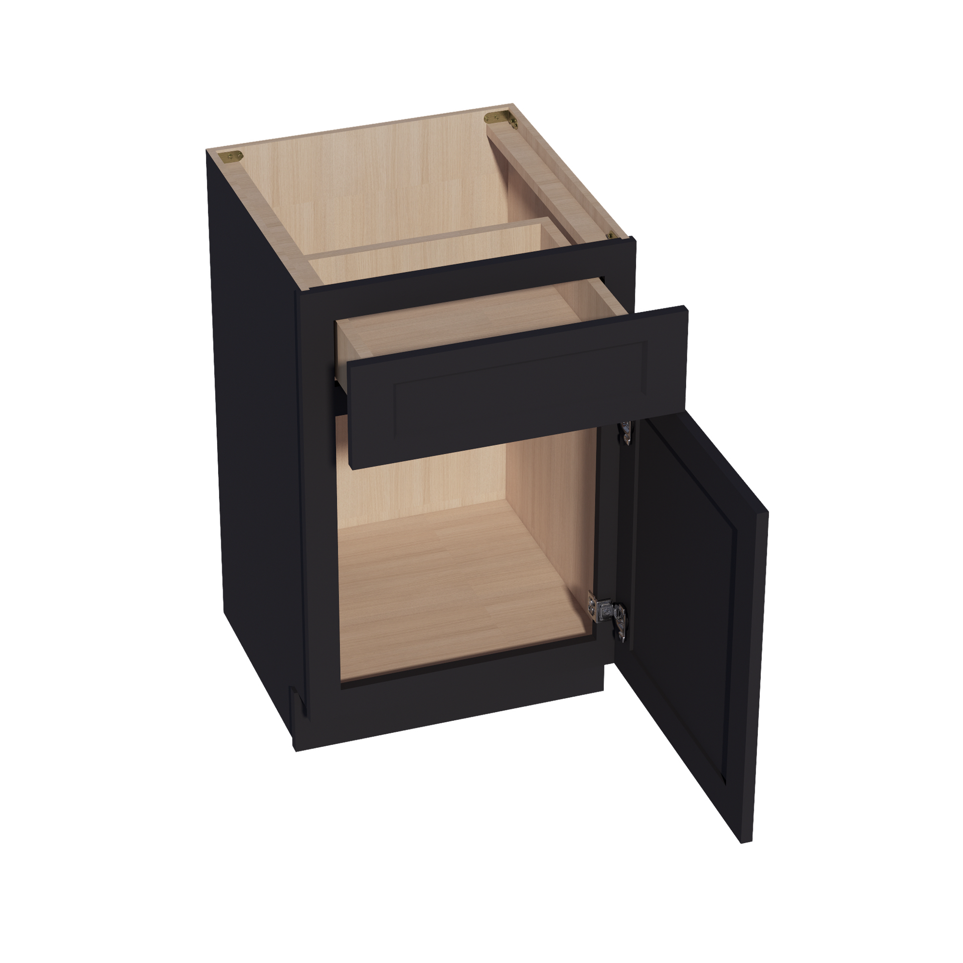 VB2121-SBK  Vanity Base Cabinet 1 Door & 1 Drawer - Shaker Style - Black   21"W x 34-1/2"H x 24"D